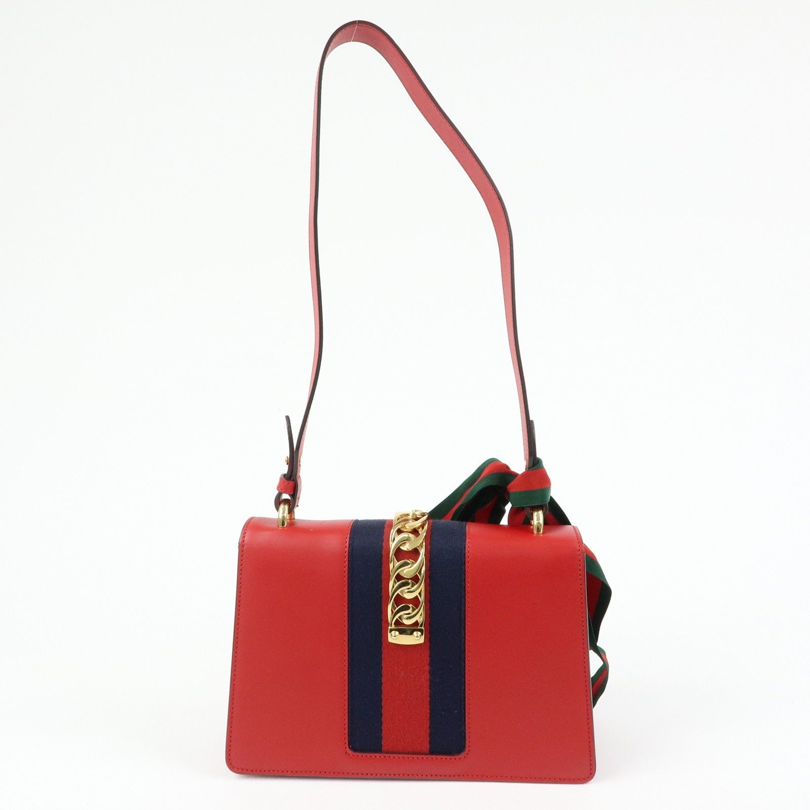 Sylvie Sherry Leather Shoulder Bag Red Ribbon Red 421882 — view 2