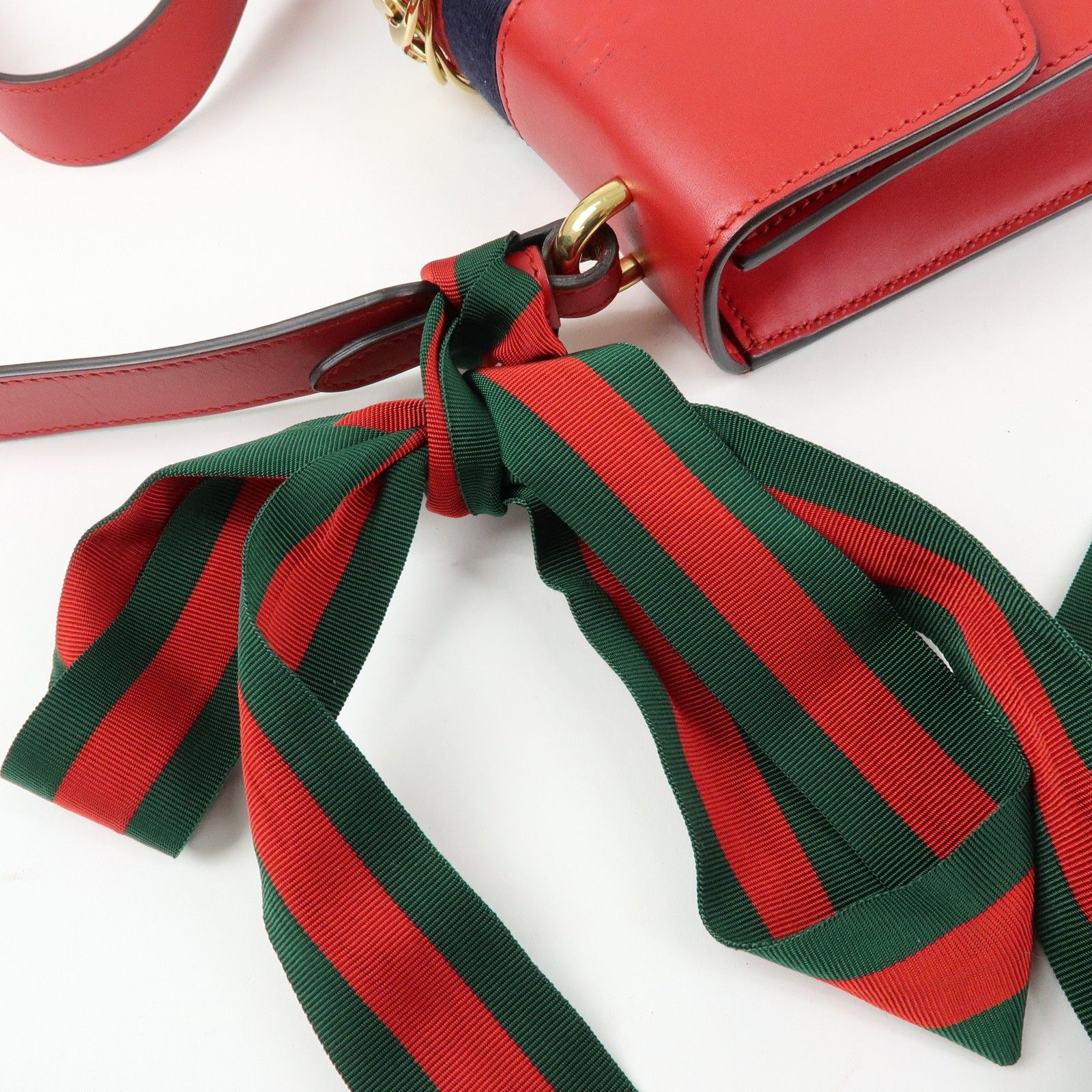 Sylvie Sherry Leather Shoulder Bag Red Ribbon Red 421882 — view 11