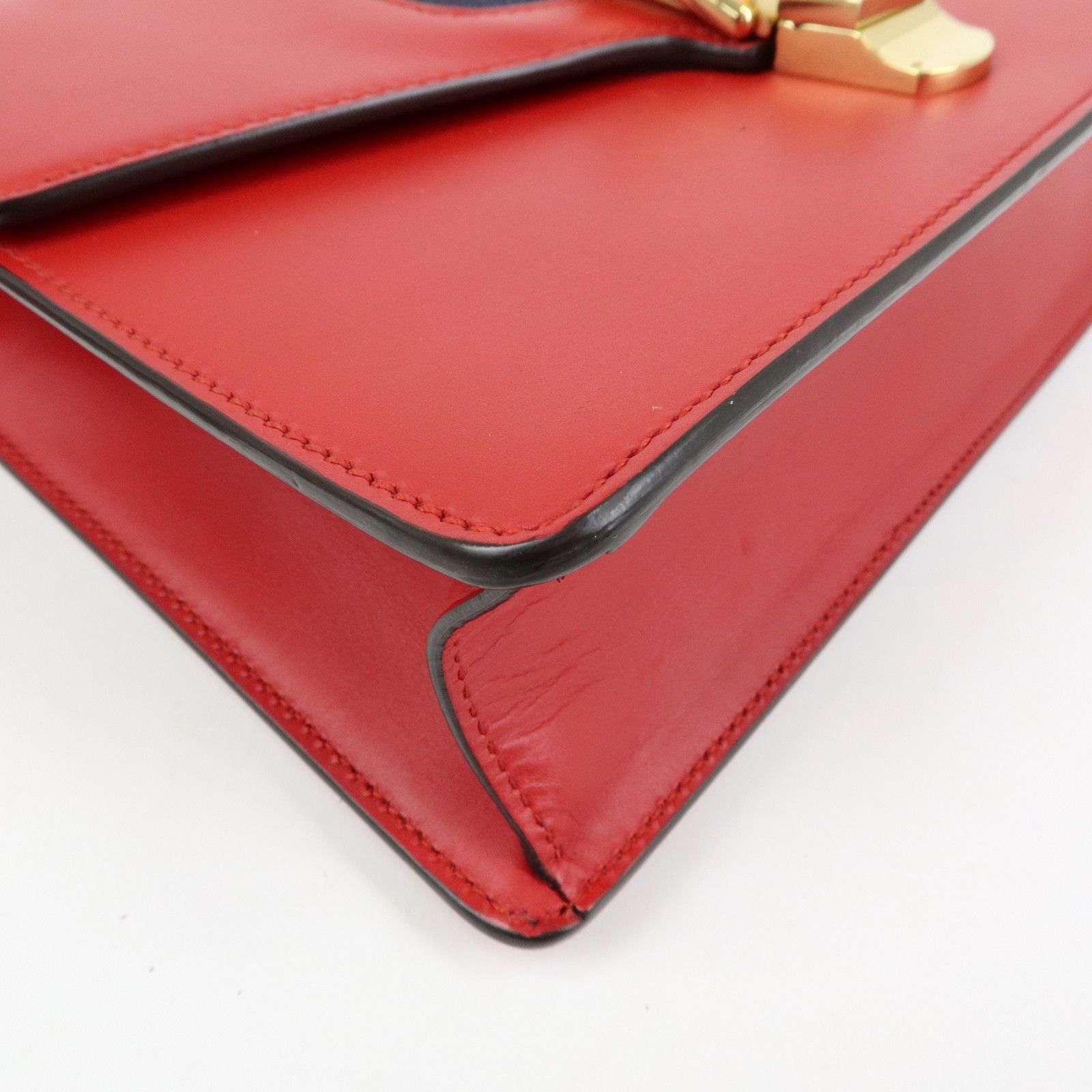 Sylvie Sherry Leather Shoulder Bag Red Ribbon Red 421882 — view 12