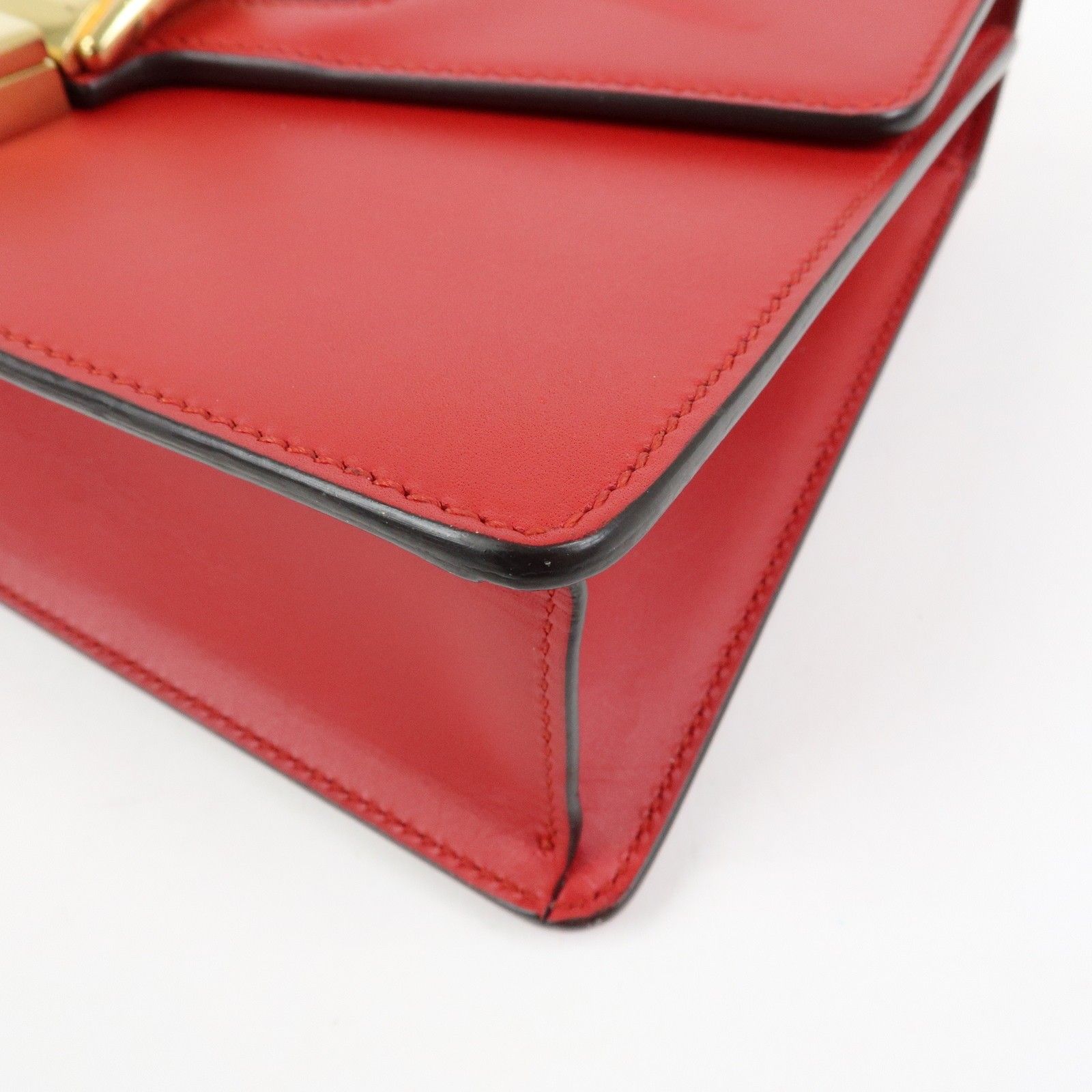 Sylvie Sherry Leather Shoulder Bag Red Ribbon Red 421882 — view 13