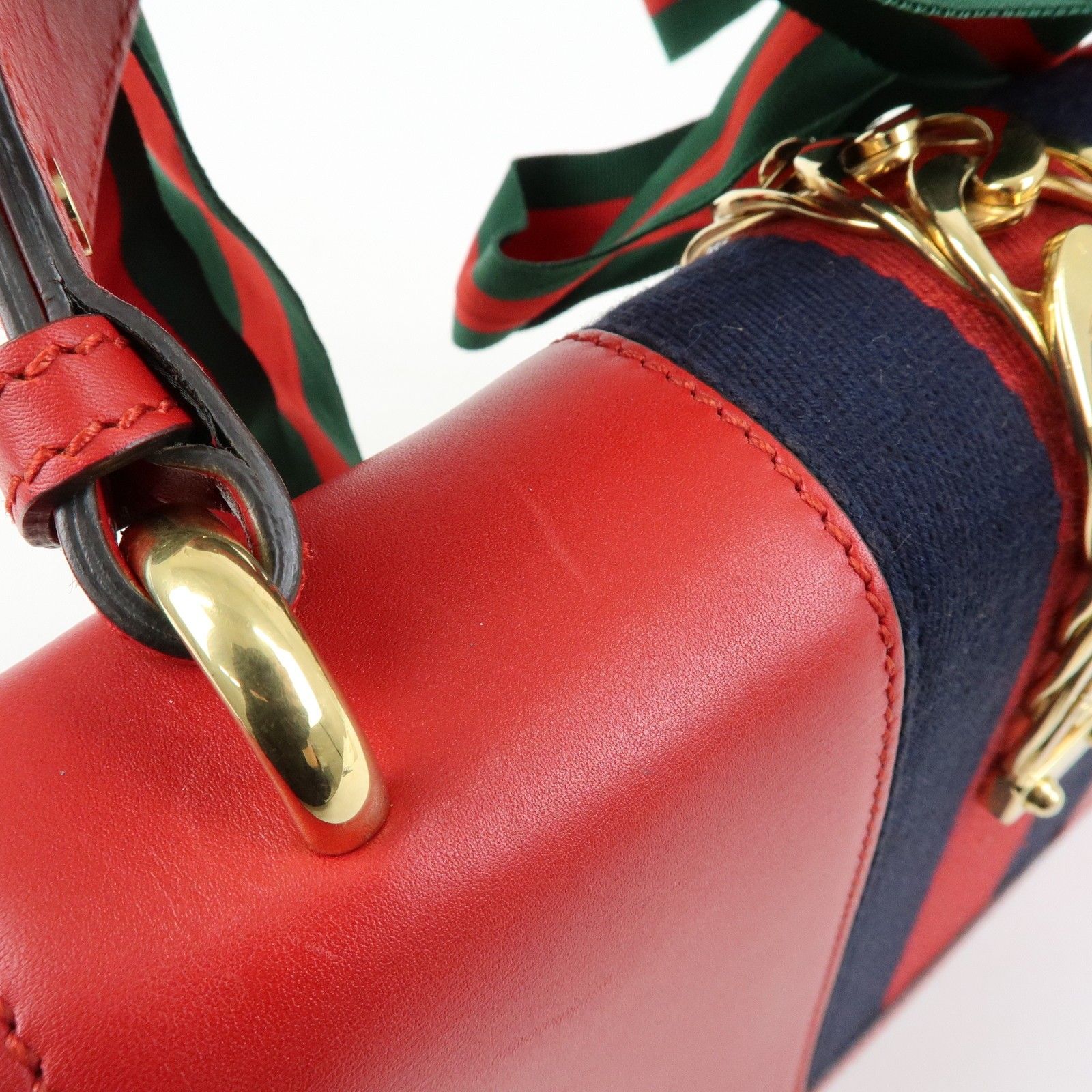 Sylvie Sherry Leather Shoulder Bag Red Ribbon Red 421882 — view 14