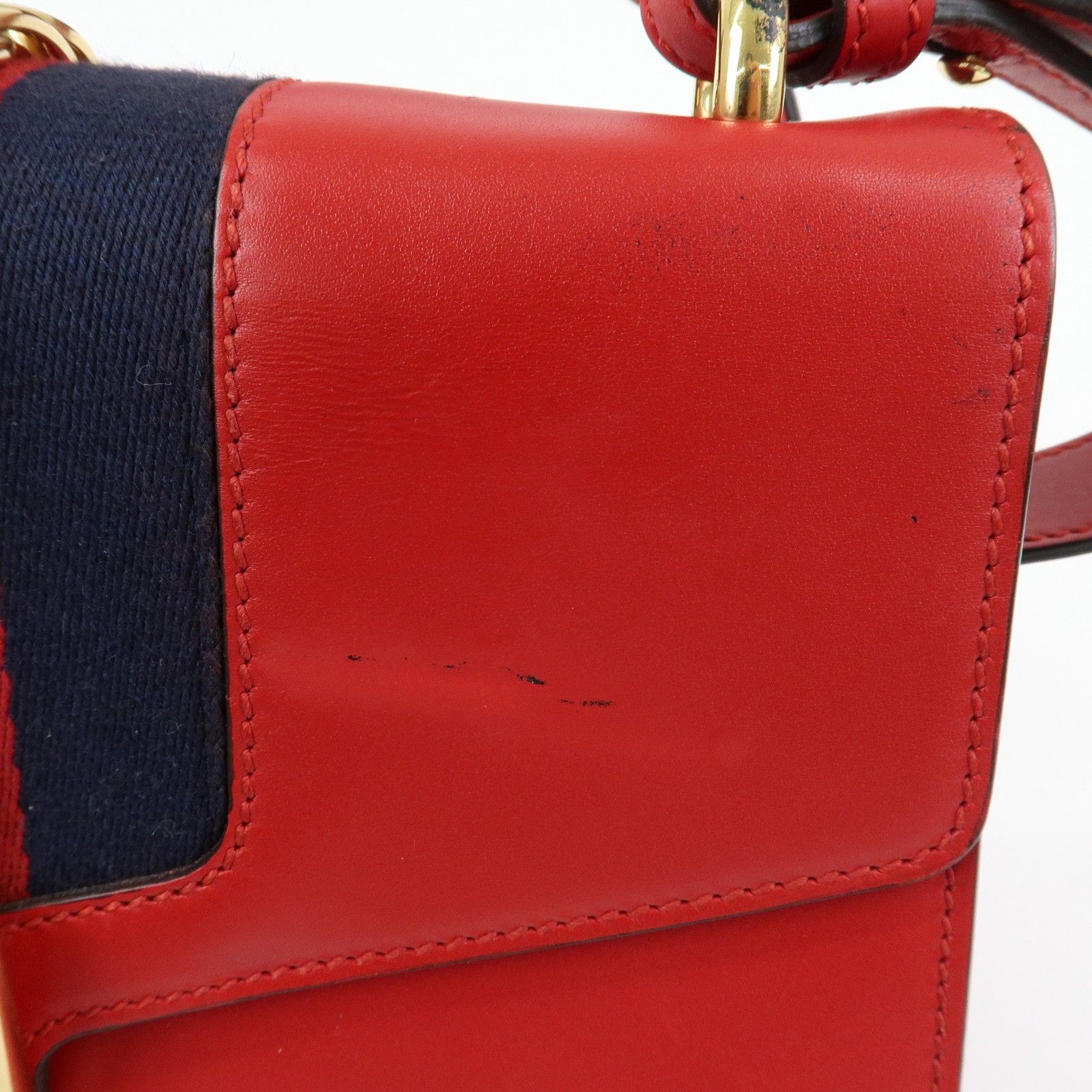 Sylvie Sherry Leather Shoulder Bag Red Ribbon Red 421882 — view 16