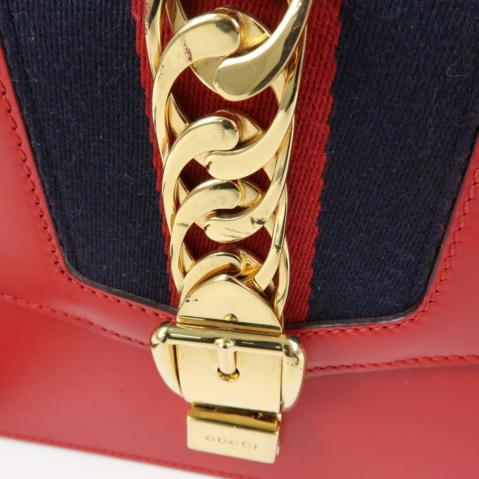 Sylvie Sherry Leather Shoulder Bag Red Ribbon Red 421882 — view 17