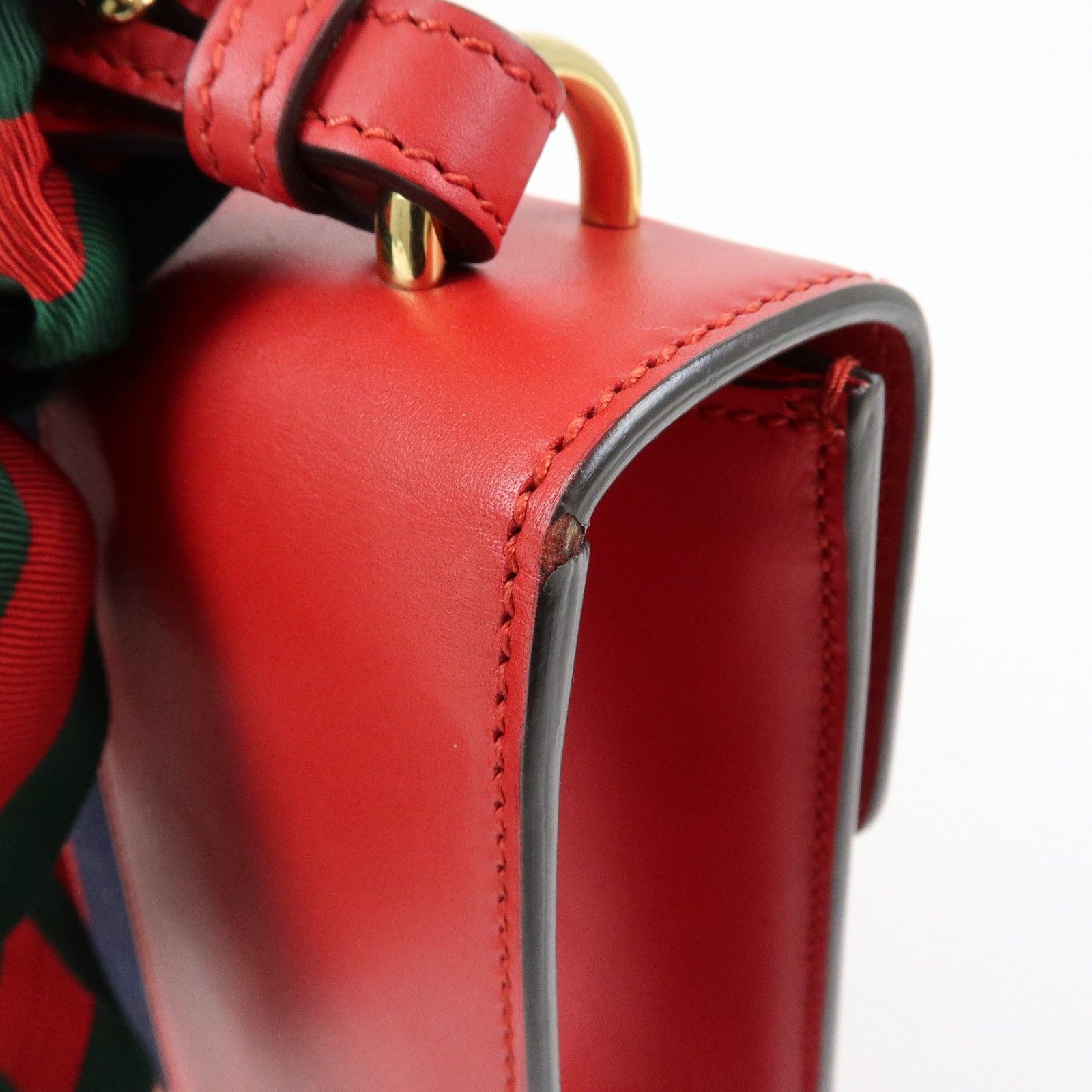 Sylvie Sherry Leather Shoulder Bag Red Ribbon Red 421882 — view 18