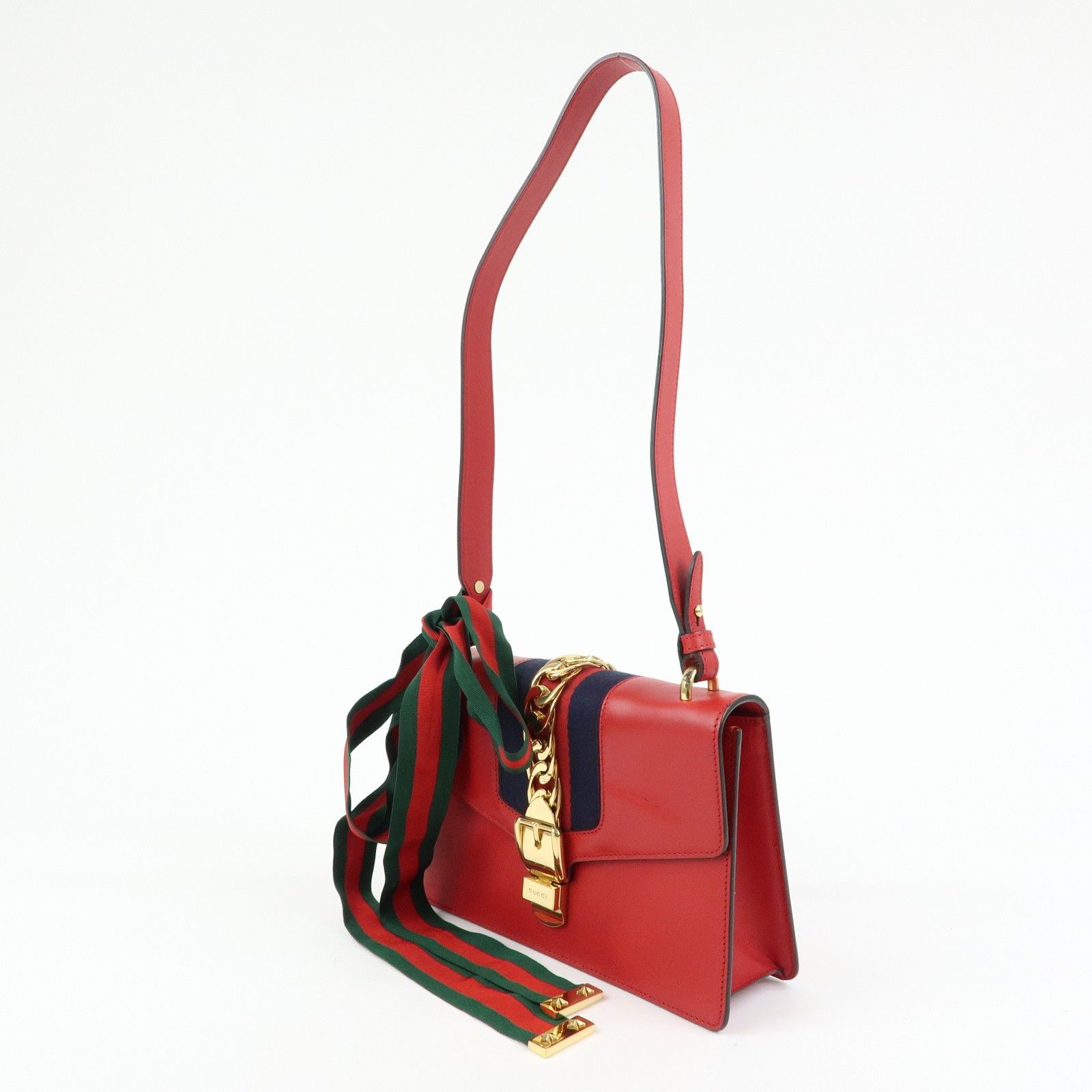 Sylvie Sherry Leather Shoulder Bag Red Ribbon Red 421882 — view 3
