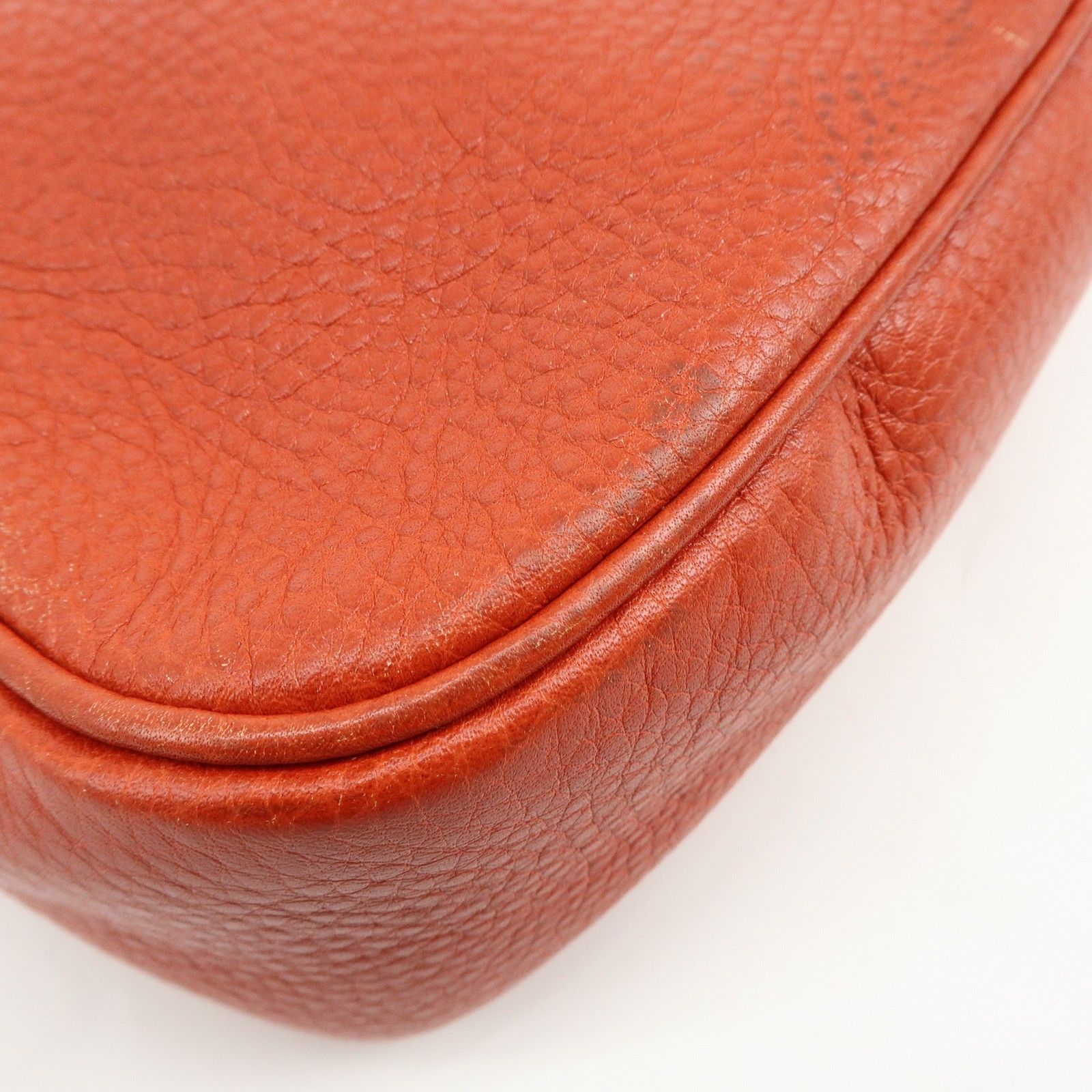 SOHO Interlocking G Leather Chain Shoulder Bag Orange 308364 — view 12