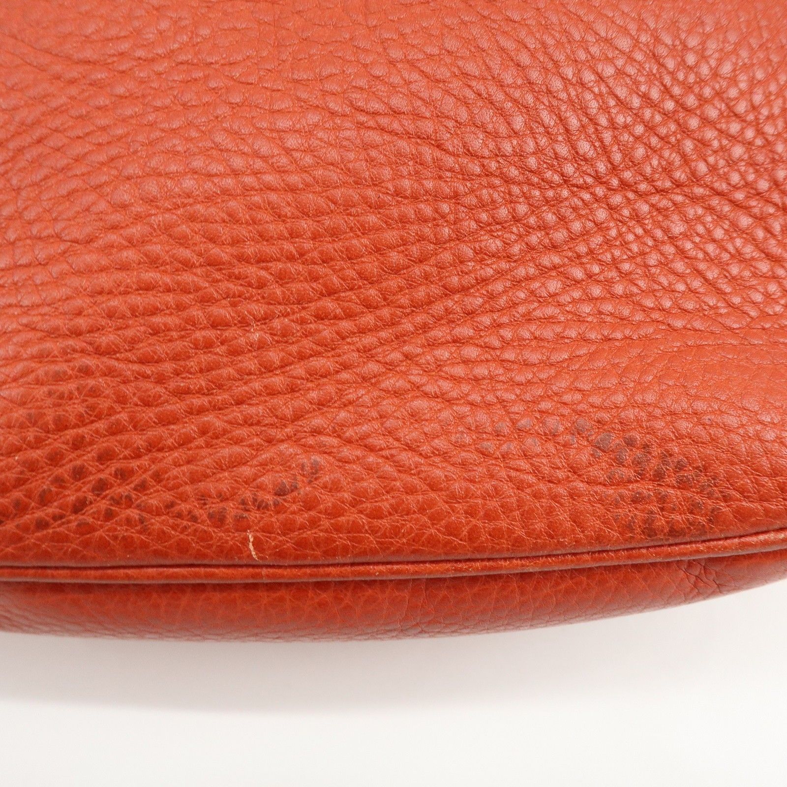 SOHO Interlocking G Leather Chain Shoulder Bag Orange 308364 — view 13
