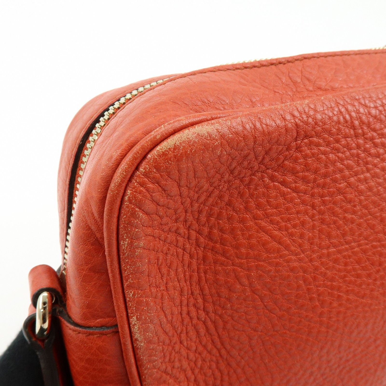 SOHO Interlocking G Leather Chain Shoulder Bag Orange 308364 — view 14