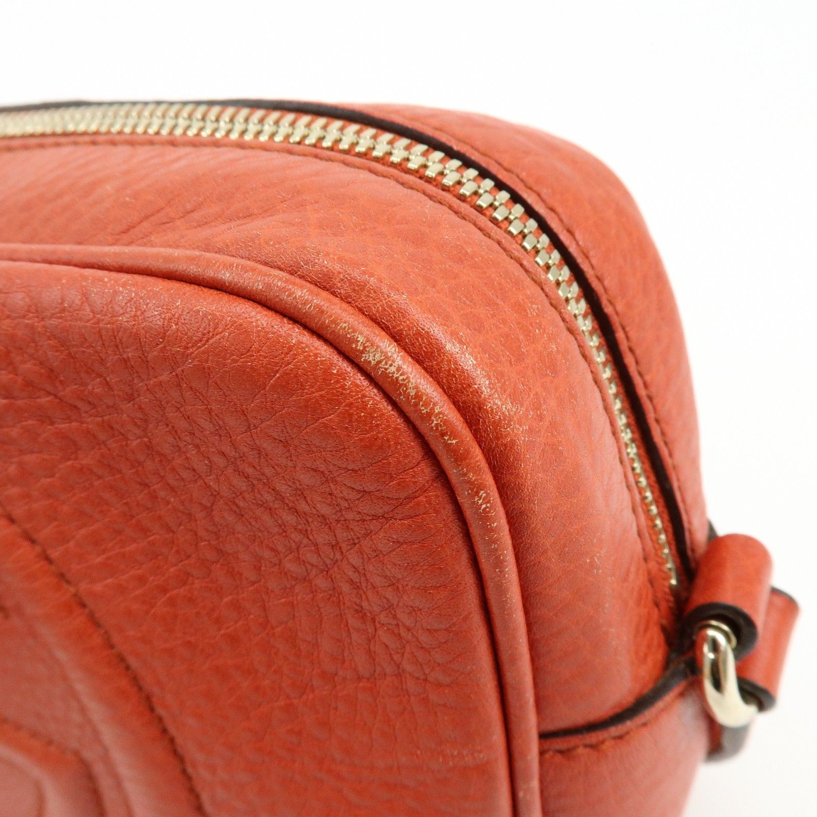 SOHO Interlocking G Leather Chain Shoulder Bag Orange 308364 — view 16