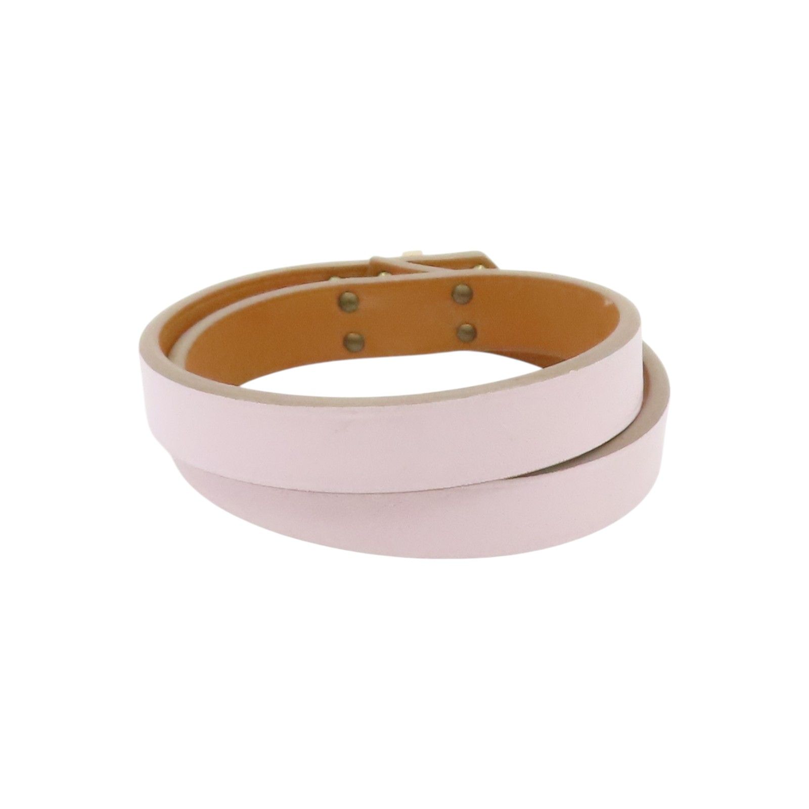 Mini Kelly Double Tour Bracelet Swift Leather Pink U Stamp — view 2