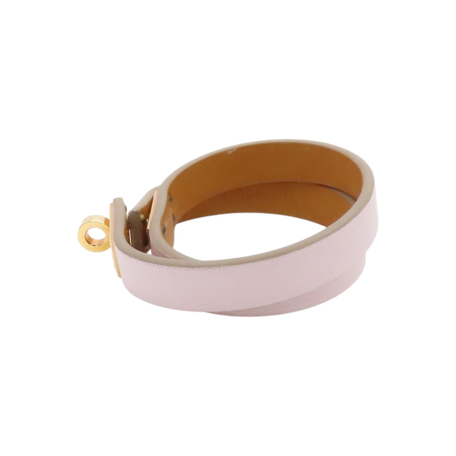 Mini Kelly Double Tour Bracelet Swift Leather Pink U Stamp — view 3