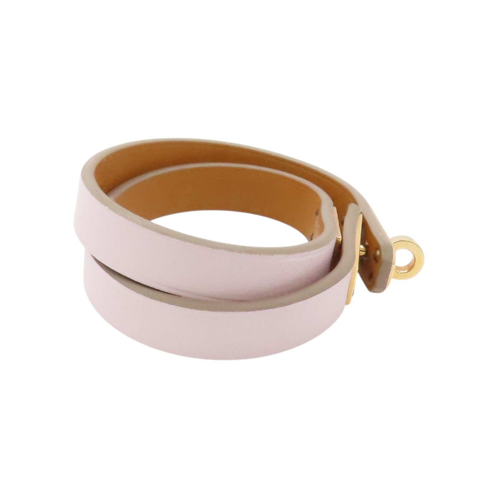 Mini Kelly Double Tour Bracelet Swift Leather Pink U Stamp — view 4