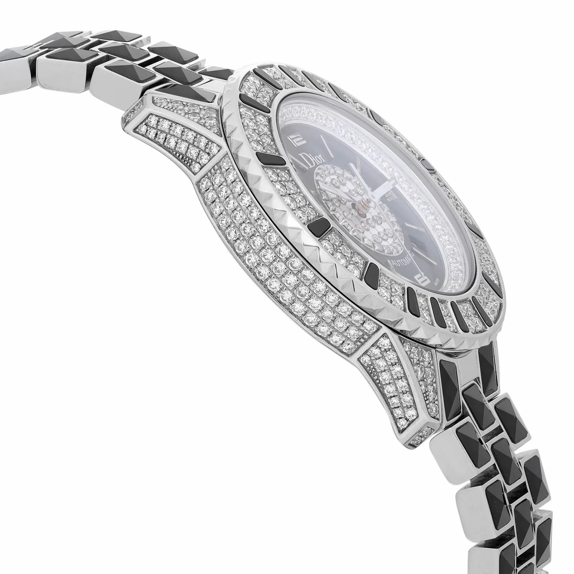 Christal 33mm Steel Ceramic Diamond Black Dial Automatic Watch CD113513M001 — view 4