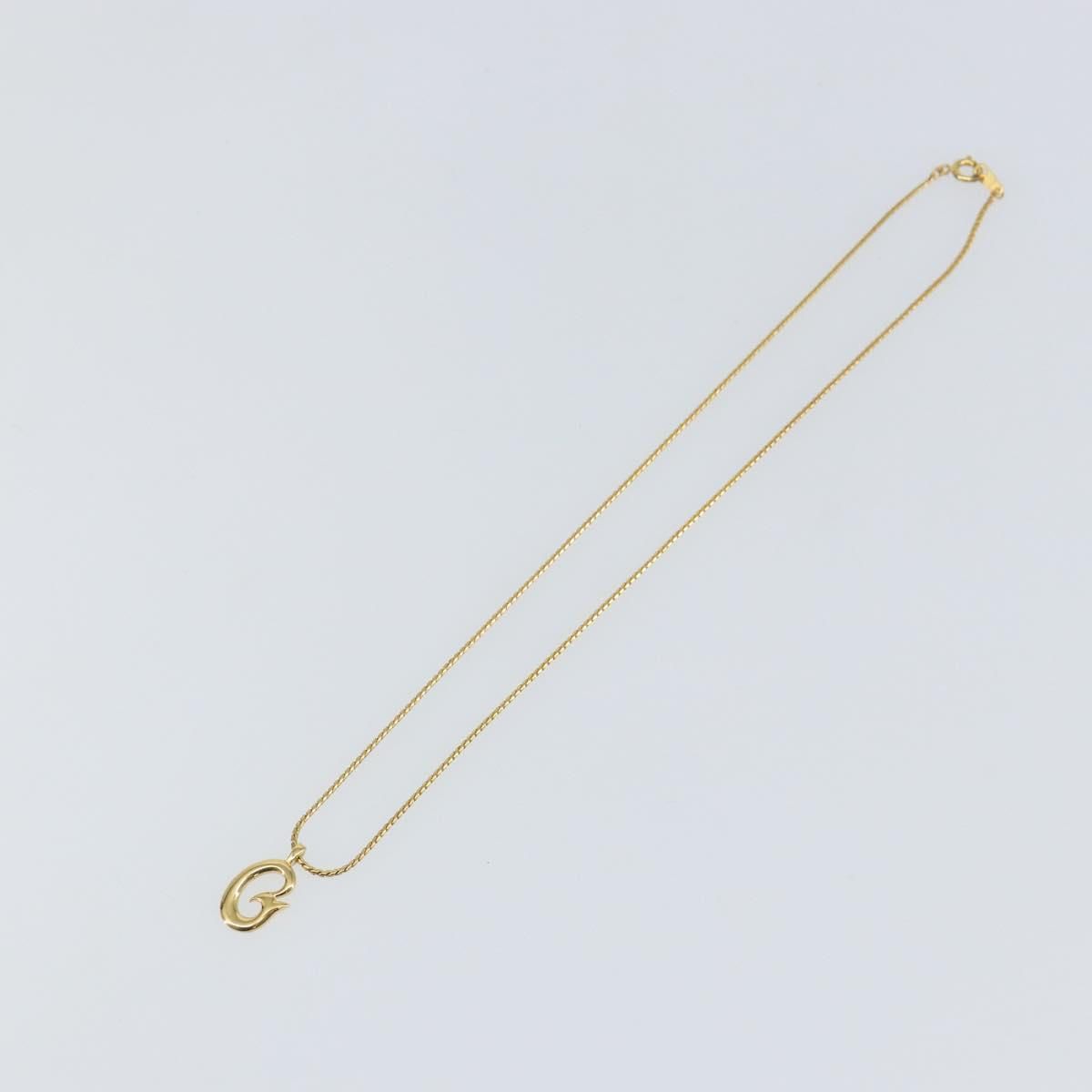 Gold Tone G Pendant Necklace — view 2