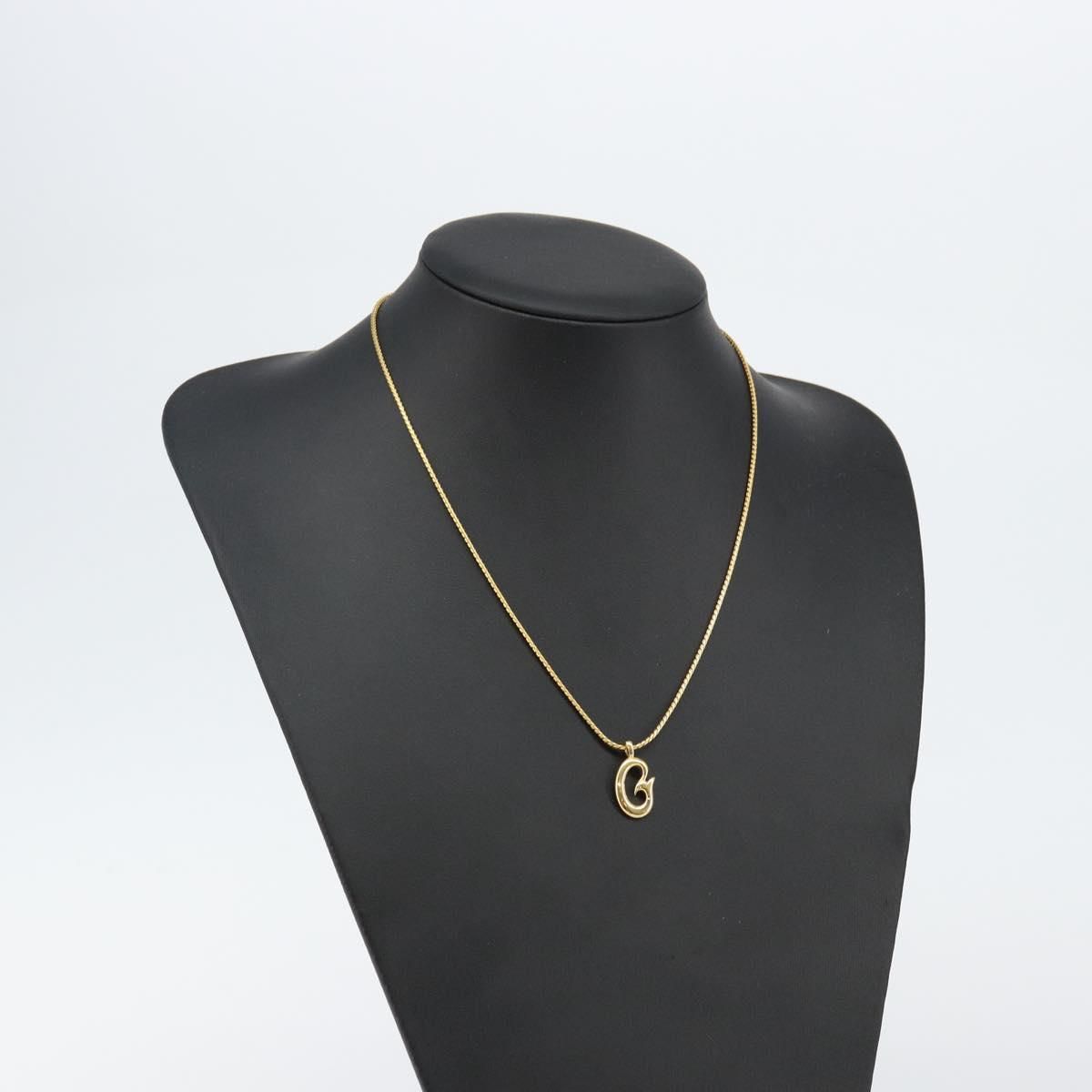 Gold Tone G Pendant Necklace — view 13
