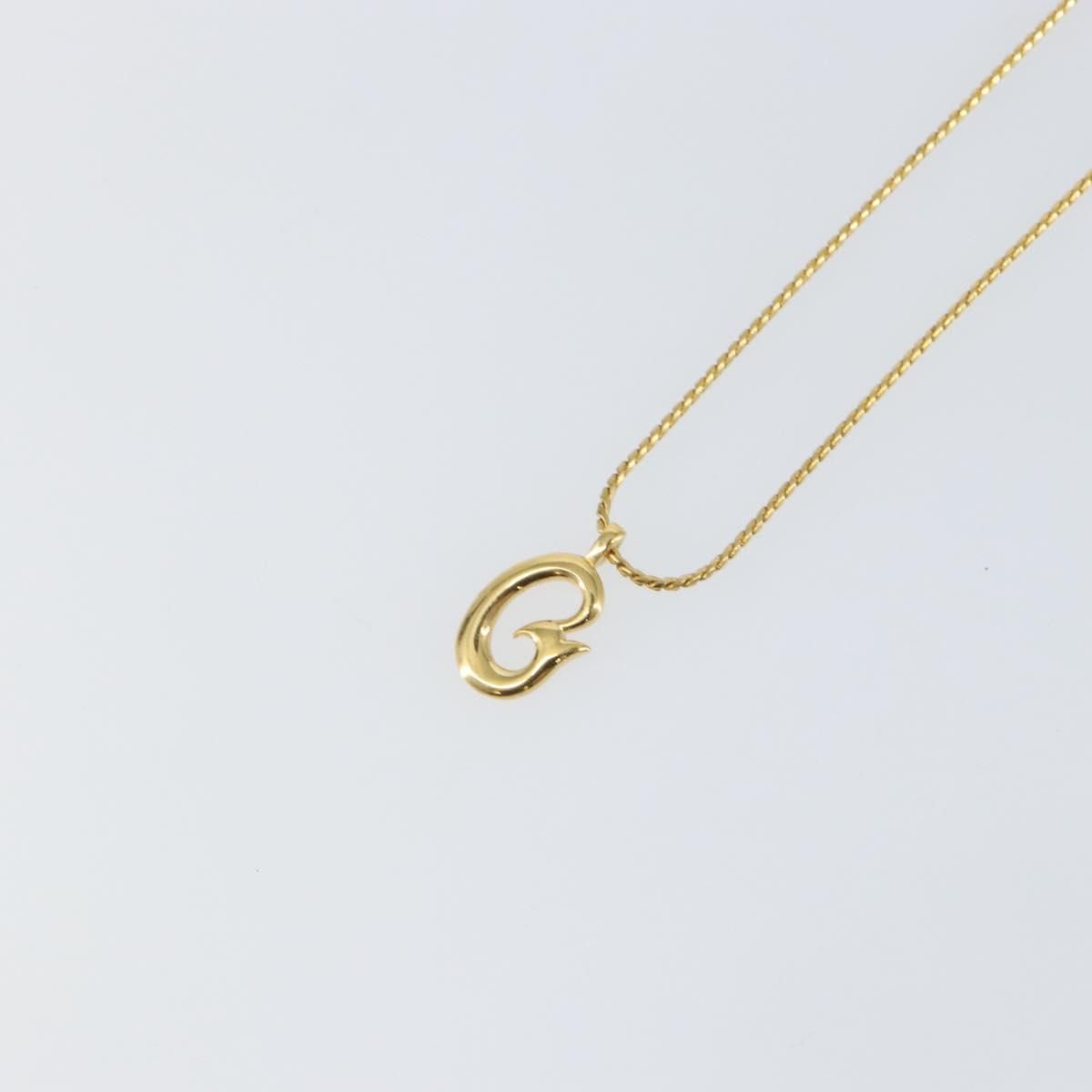 Gold Tone G Pendant Necklace — view 3