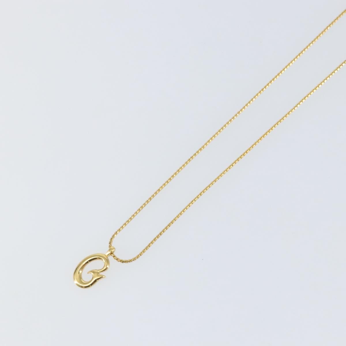 Gold Tone G Pendant Necklace — view 4
