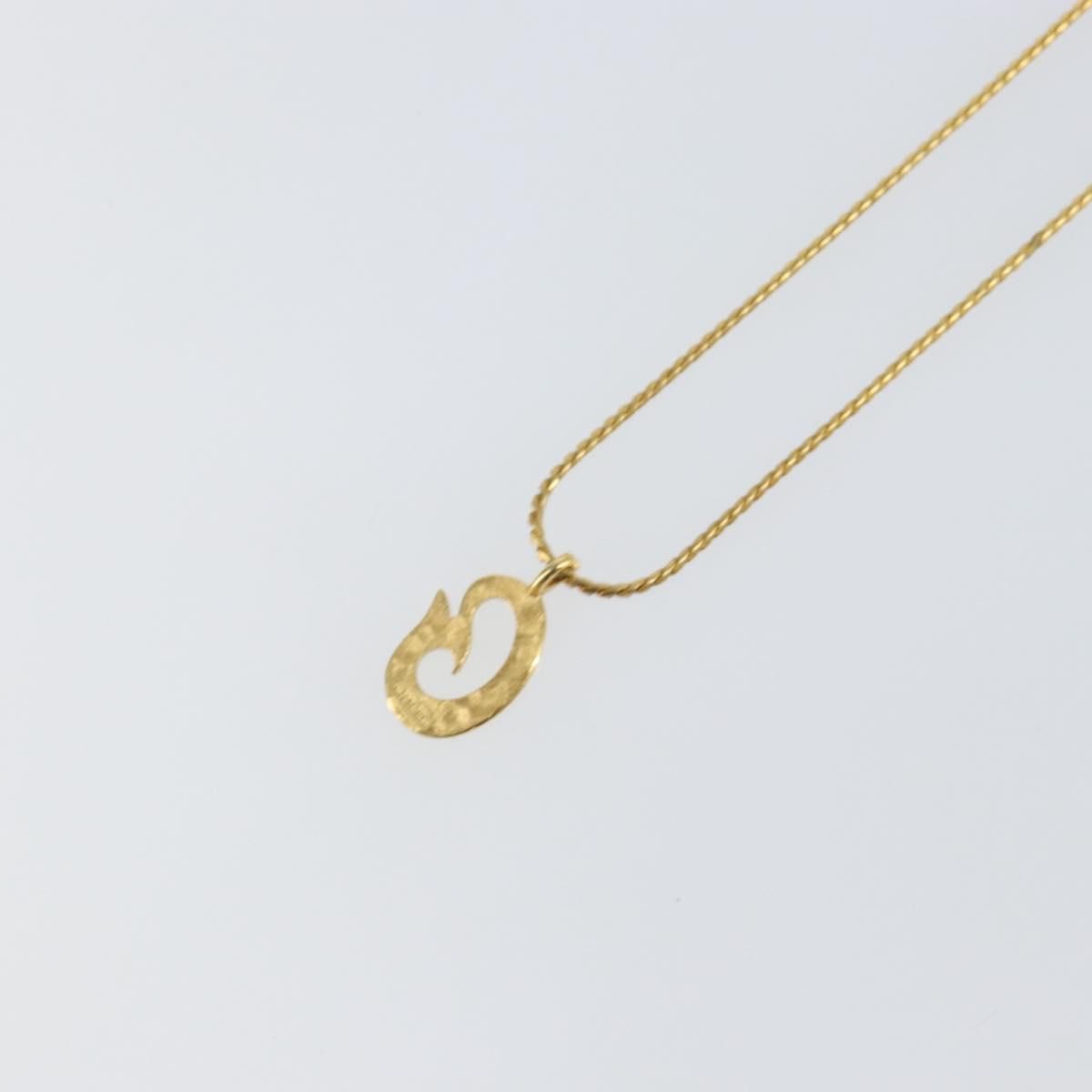 Gold Tone G Pendant Necklace — view 9
