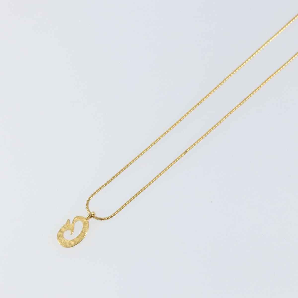 Gold Tone G Pendant Necklace — view 10
