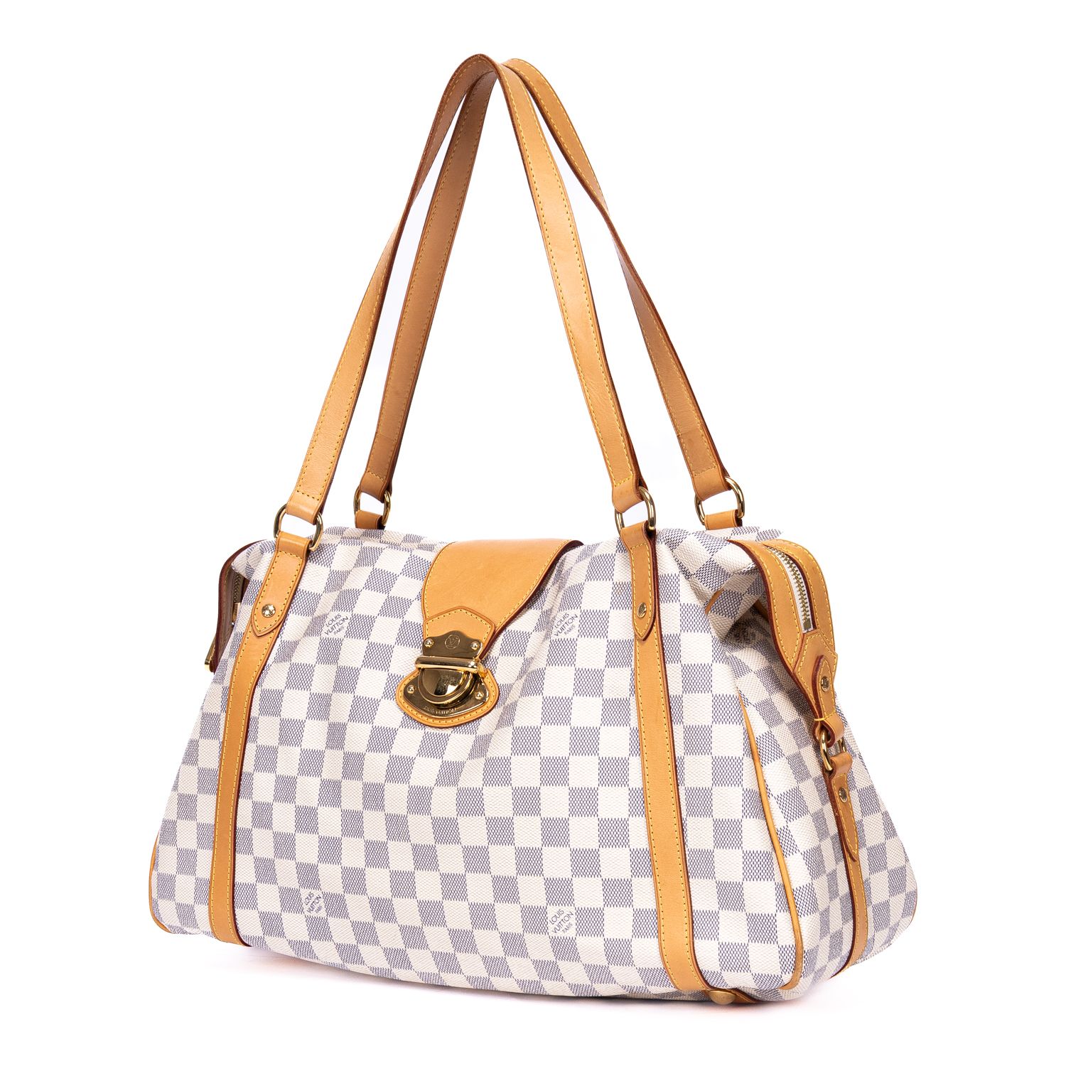 Stresa GM Ivory Damier Azur Golden Brass — view 2