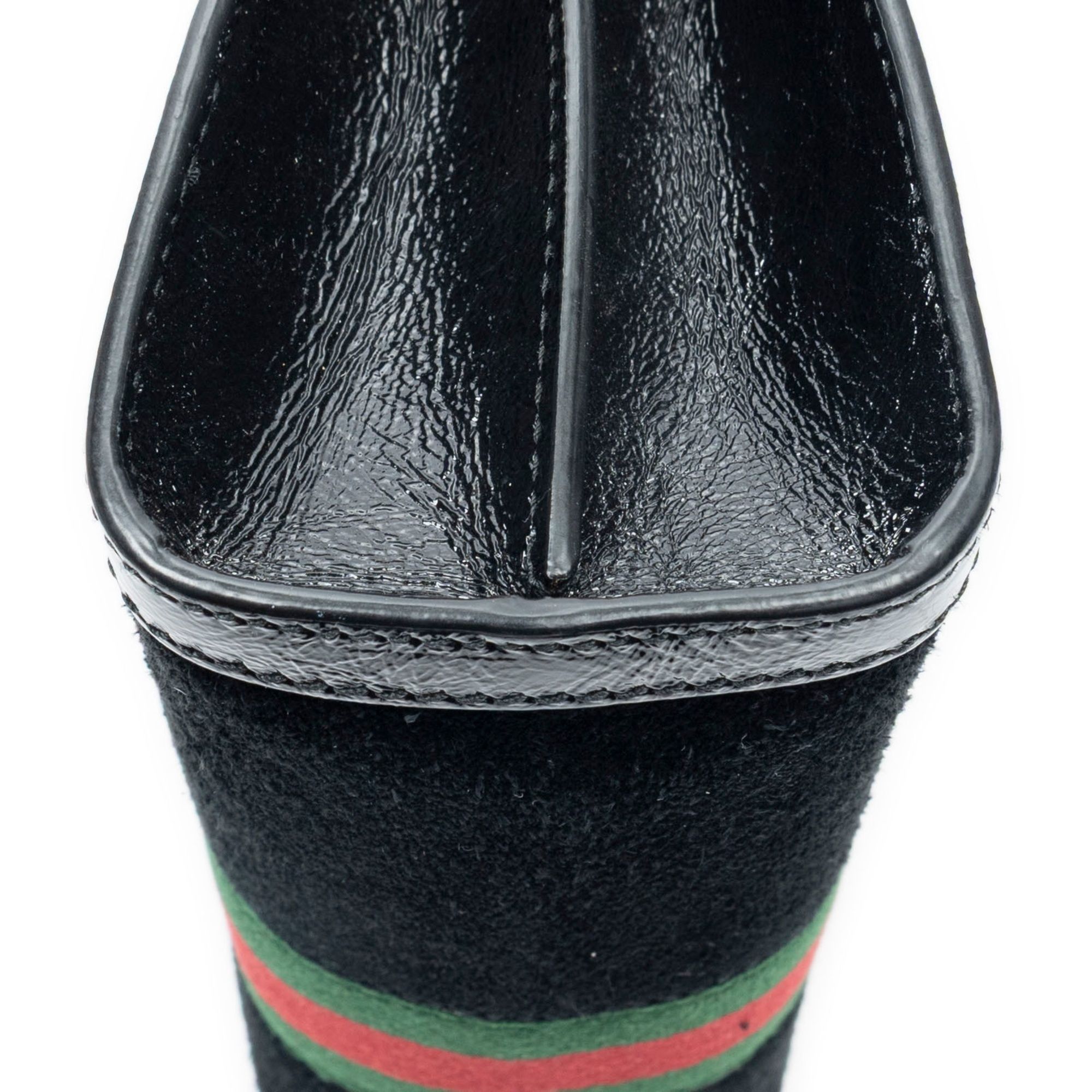 Small Web GG Ophidia Black Suede Leather Gold — view 8