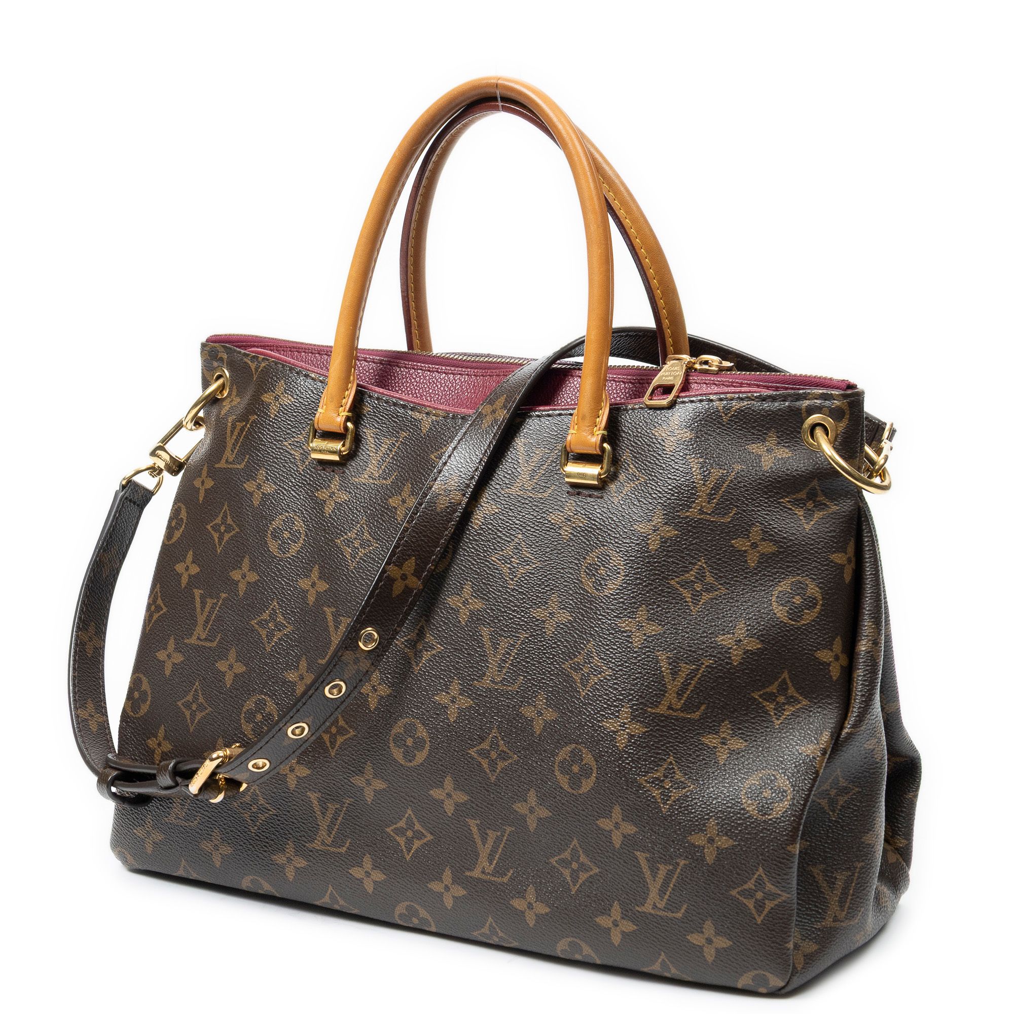 Pallas MM Brown/Purple Monogram Canvas Golden Brass — view 2