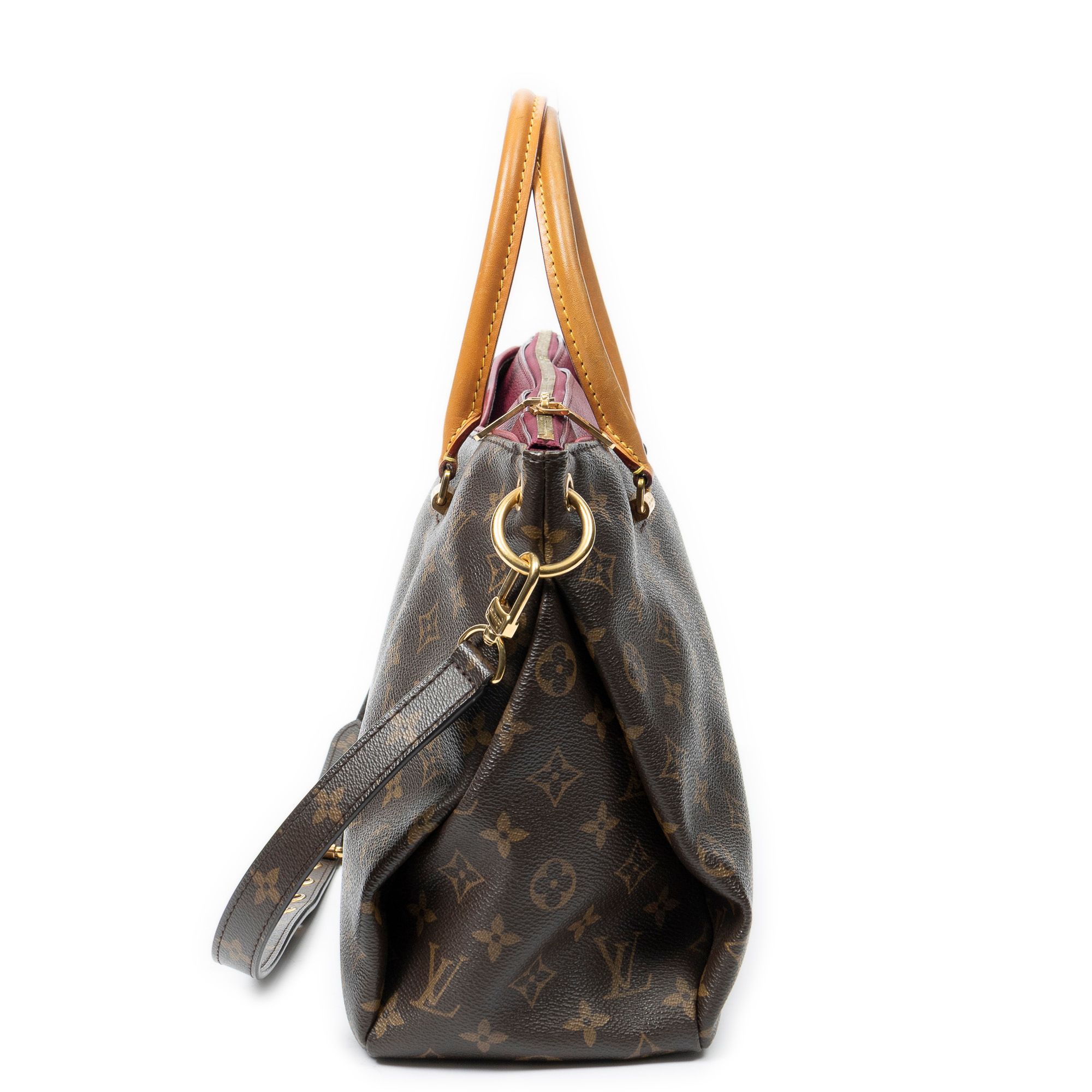 Pallas MM Brown/Purple Monogram Canvas Golden Brass — view 3