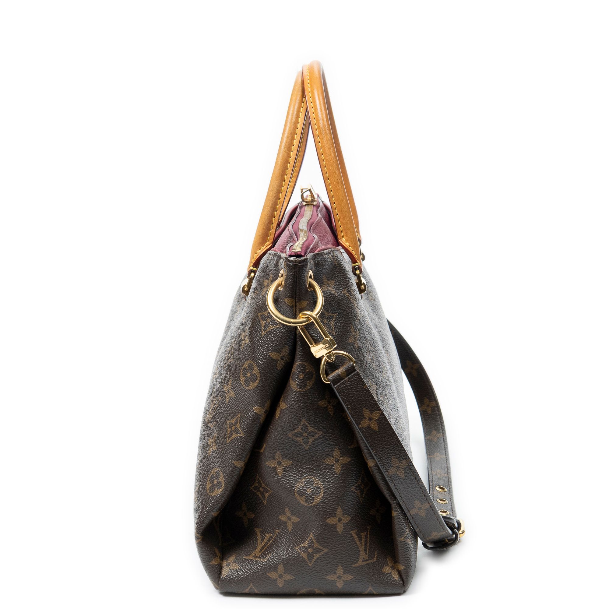 Pallas MM Brown/Purple Monogram Canvas Golden Brass — view 4