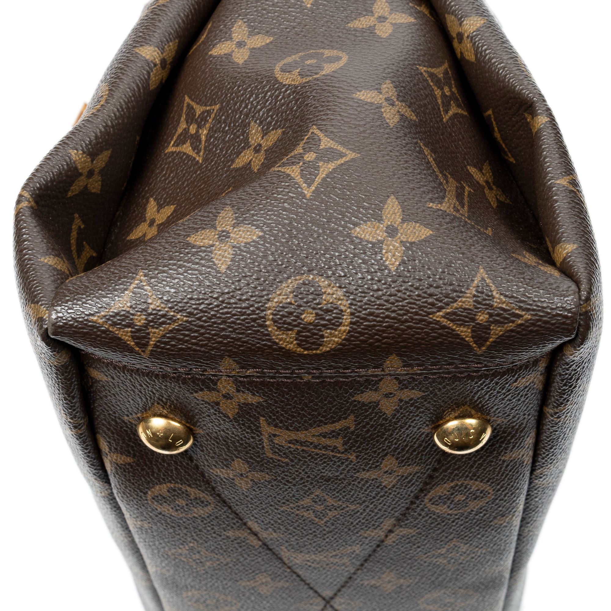 Pallas MM Brown/Purple Monogram Canvas Golden Brass — view 8