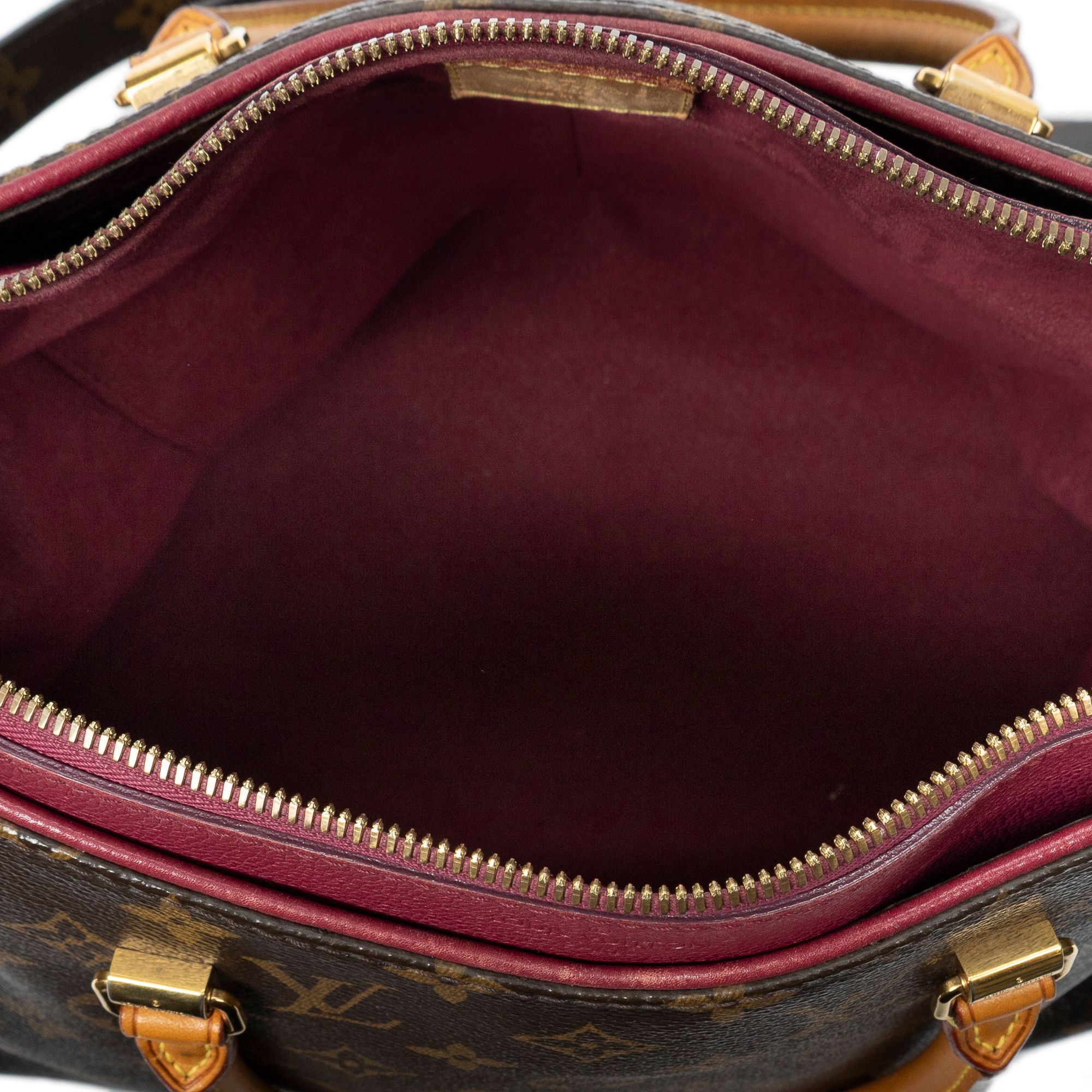 Pallas MM Brown/Purple Monogram Canvas Golden Brass — view 9