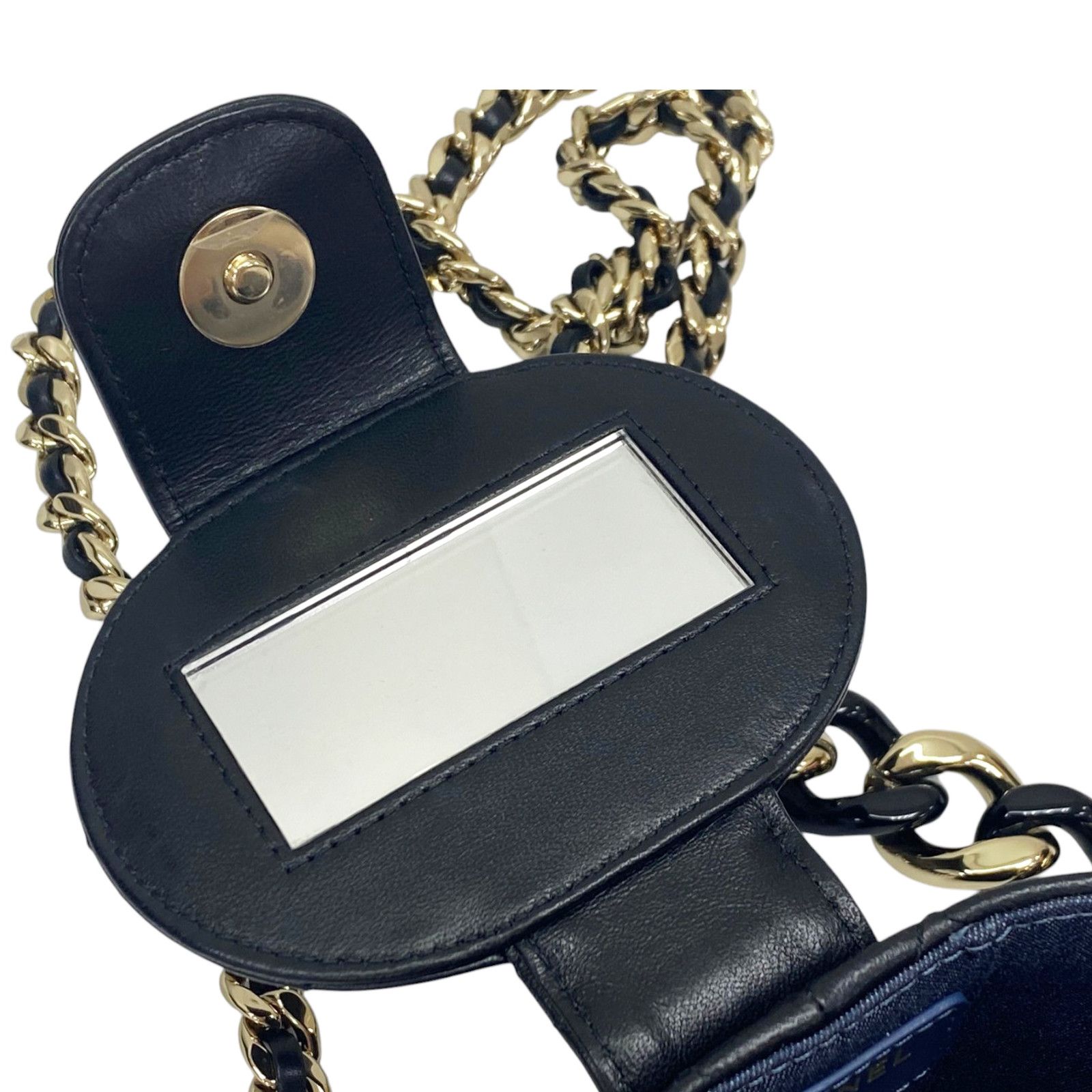 Lambskin Elegant Chain Tubular Vanity Case Shoulder Bag — view 6
