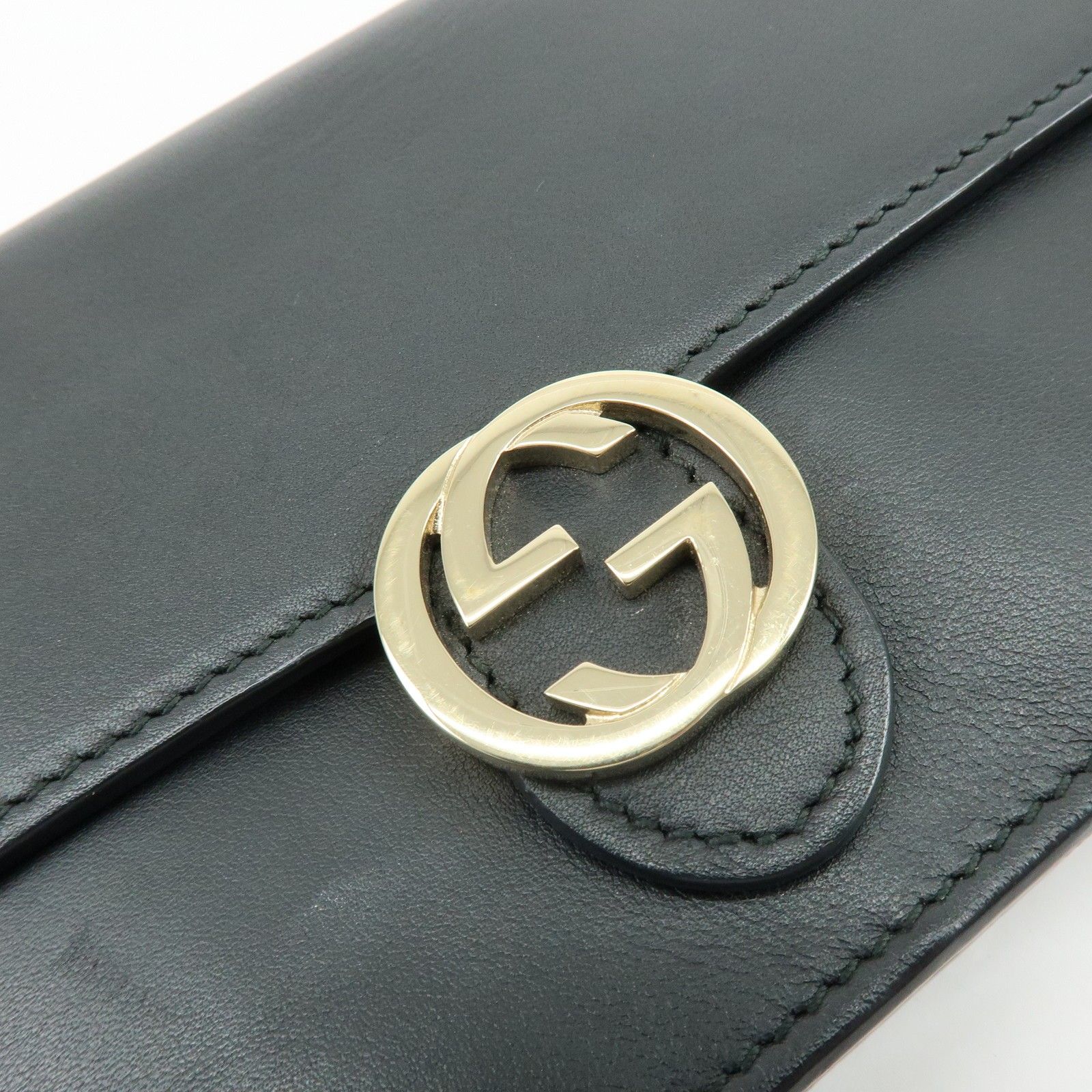 Interlocking G Leather Shoulder Bag Crossbody Bag Black 369664 — view 15