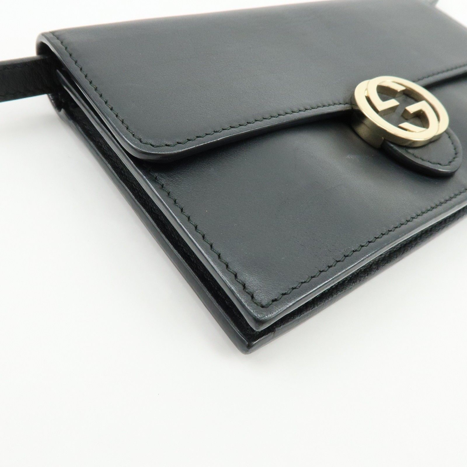 Interlocking G Leather Shoulder Bag Crossbody Bag Black 369664 — view 9