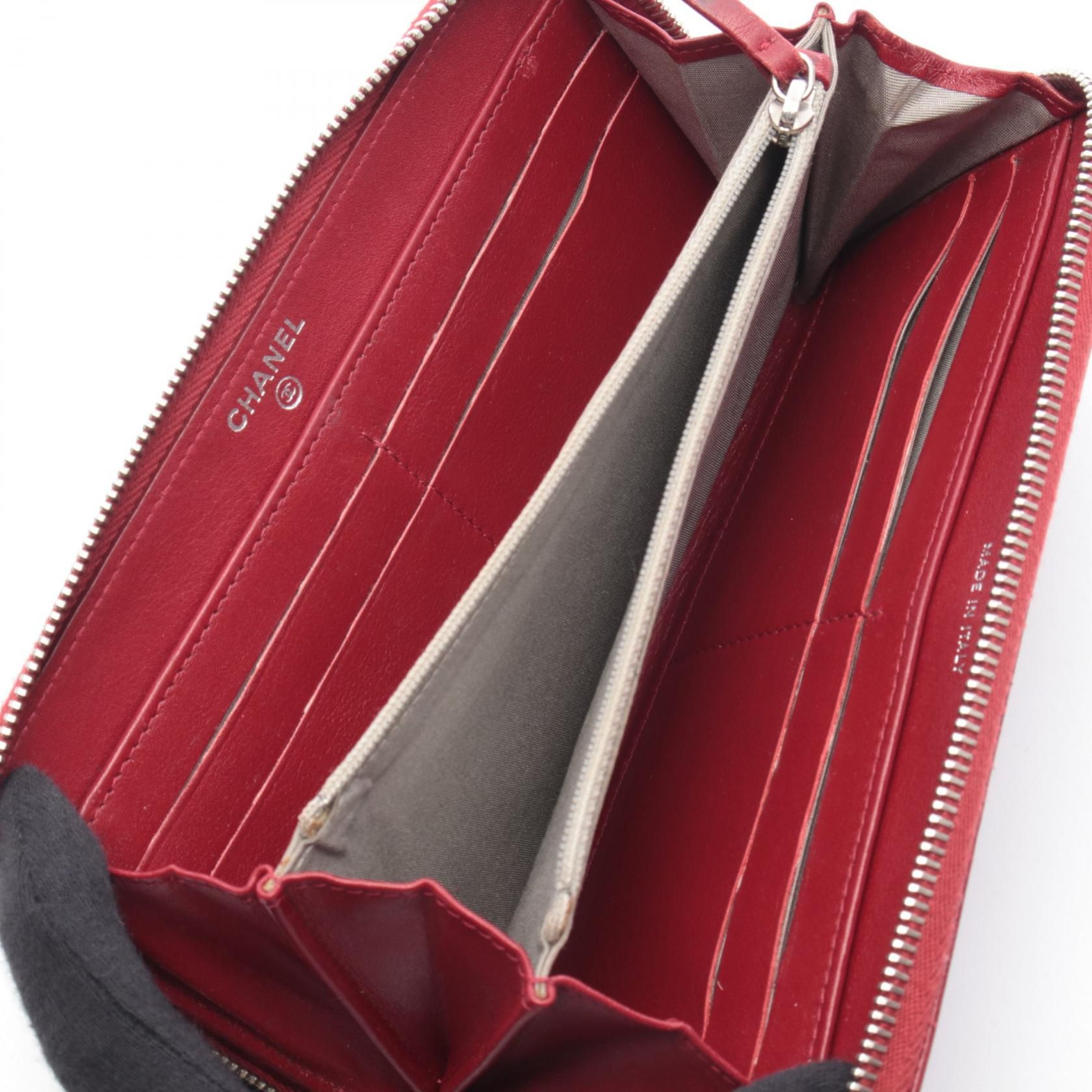 Red Around Long Wallet Calfskin (cowhide) — view 3