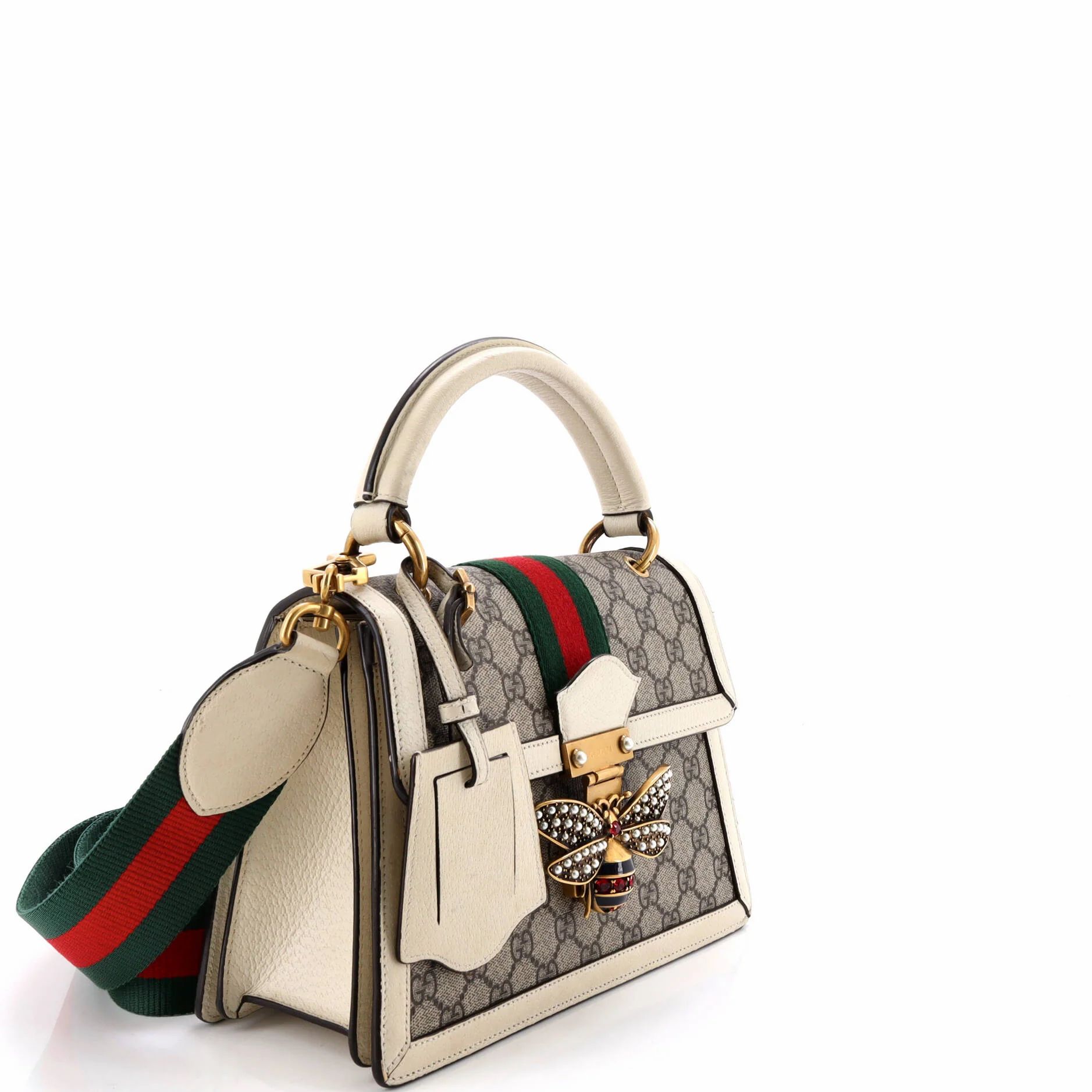 Queen Margaret Top Handle Bag Gg Coated Canvas With Leather Small — view 2