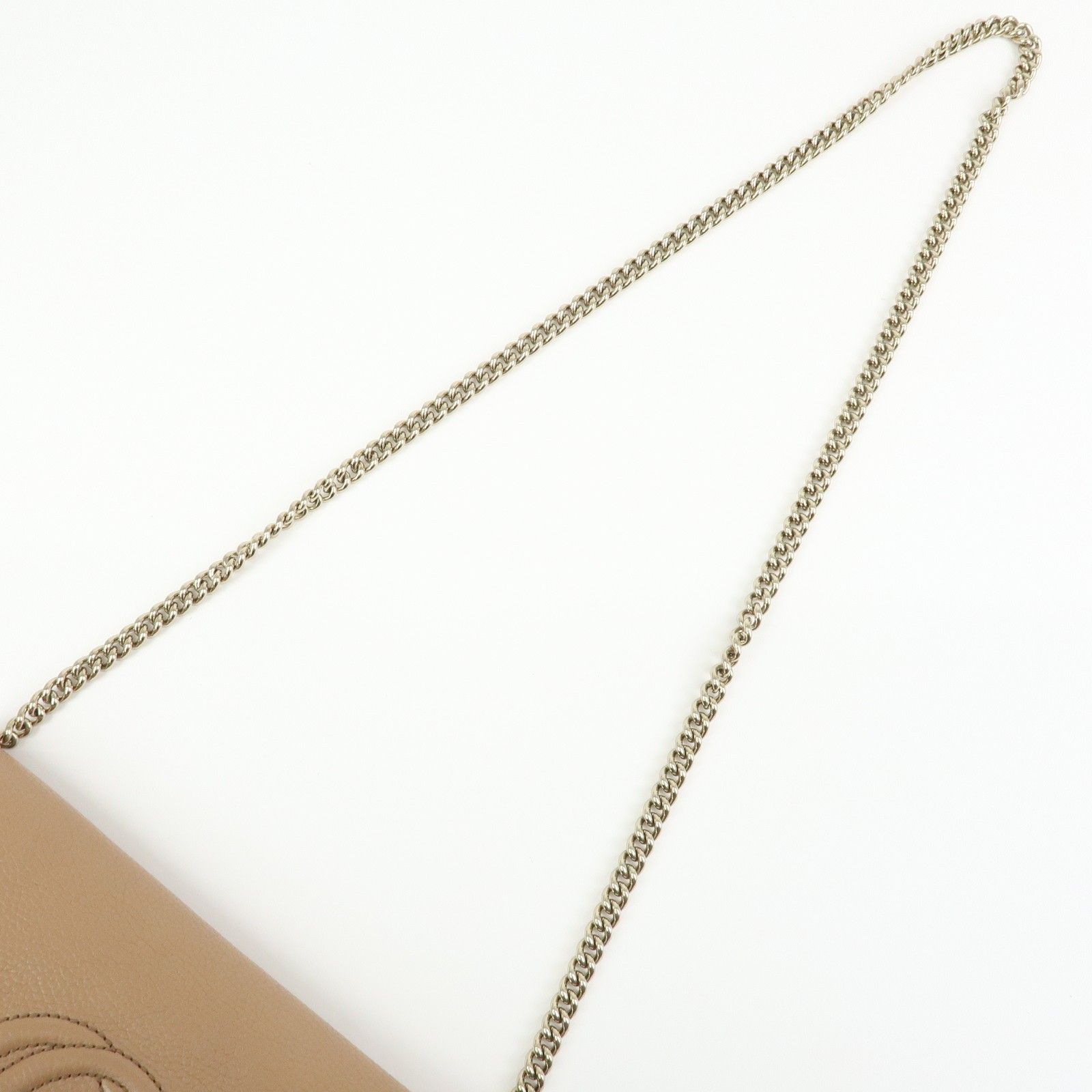 SOHO Leather Chain Shoulder Bag Crossbody Bag Beige 536224 — view 6