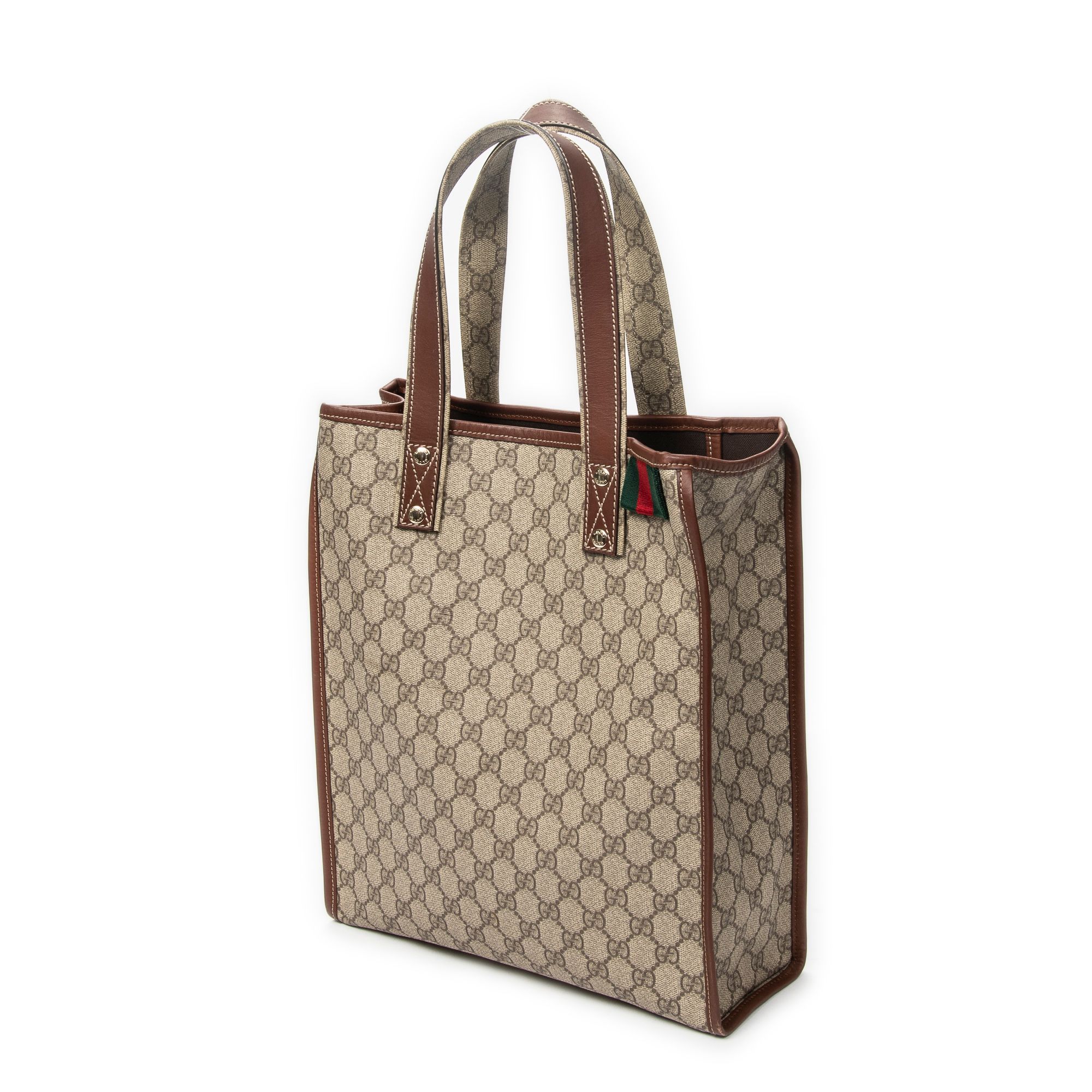 GG Plus Monogram Small Signature Web Loop Vertical Tote — view 2