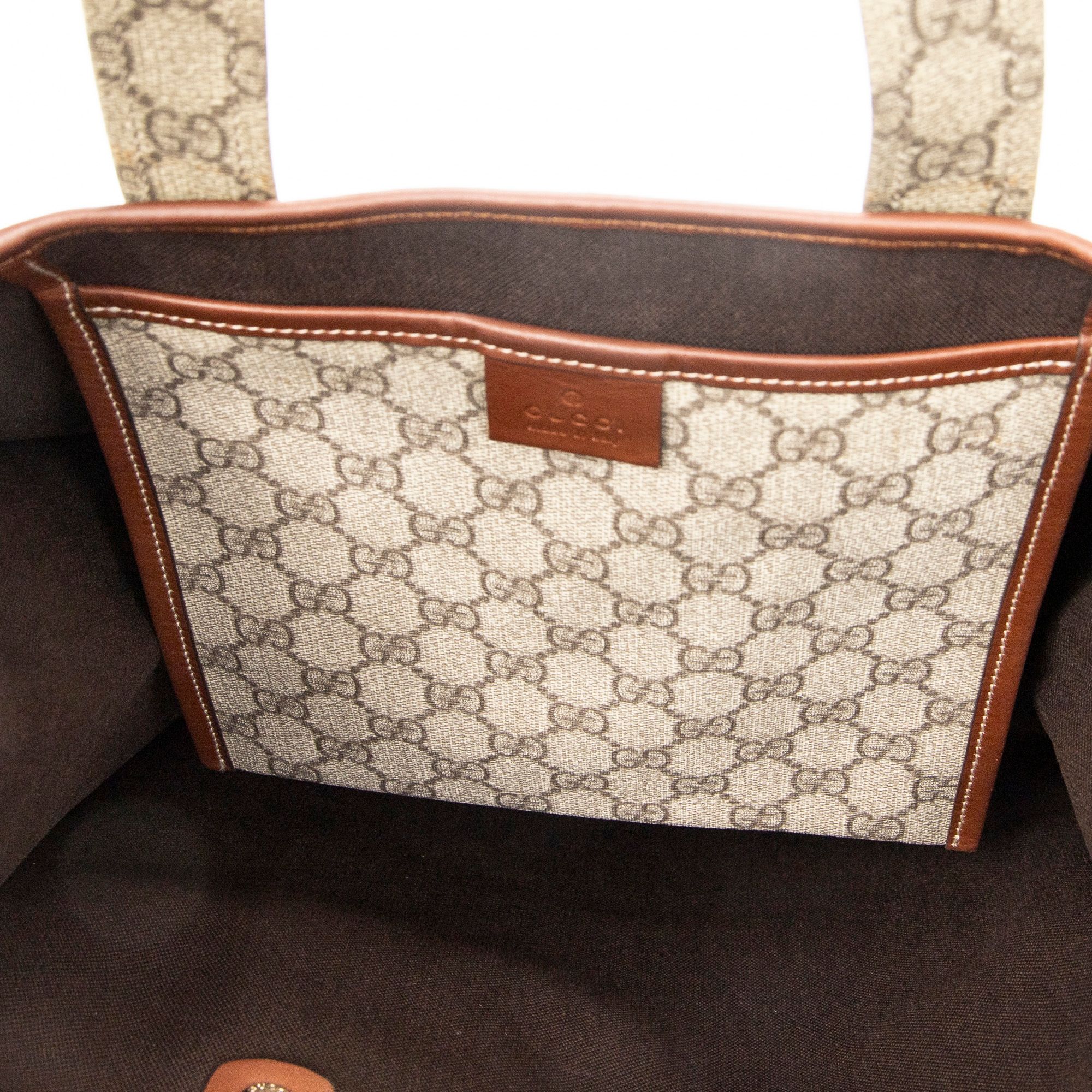 GG Plus Monogram Small Signature Web Loop Vertical Tote — view 9