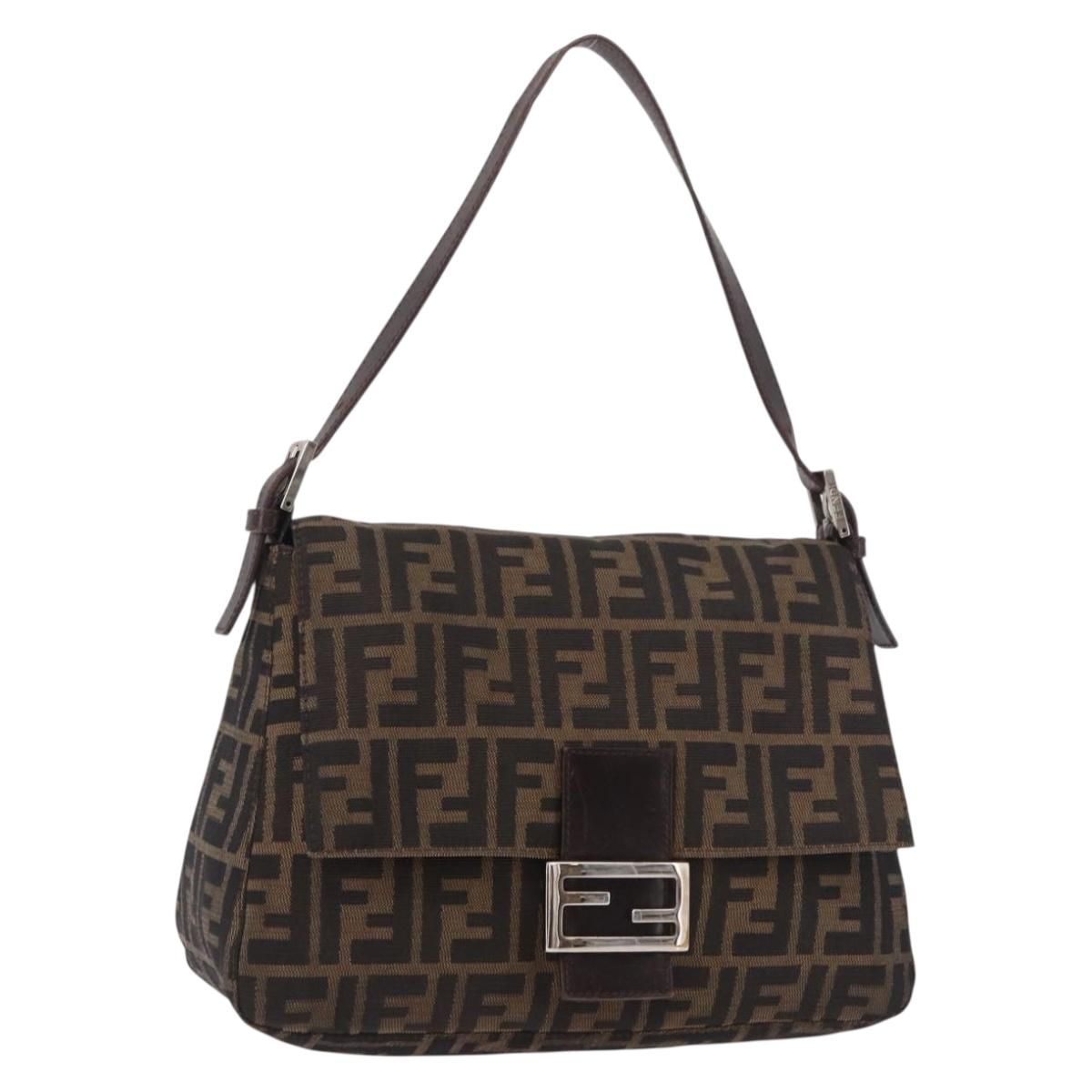 Mama Baguette Shoulder Bag Black Brown Auth, Black