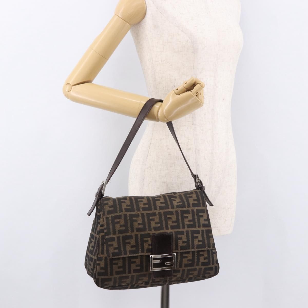 Mama Baguette Shoulder Bag Black Brown Auth, Black — view 26