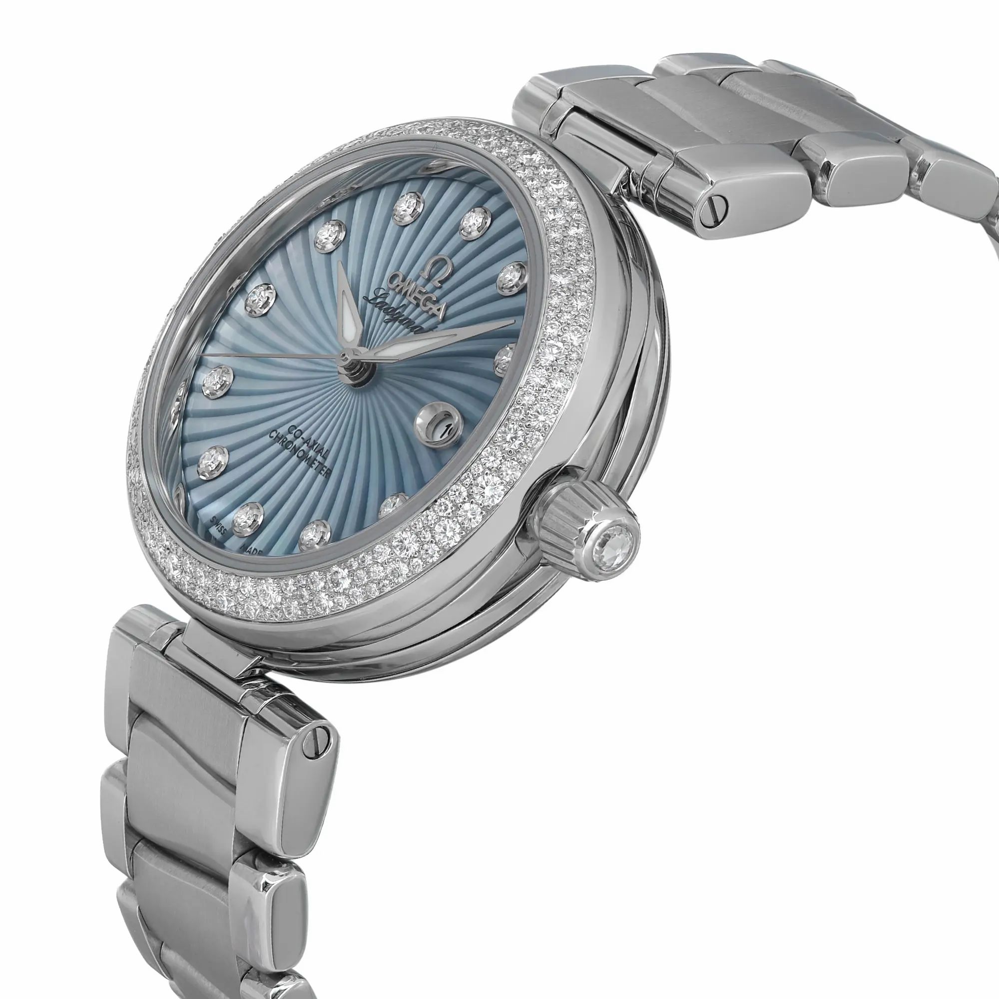De Ville Ladymatic Blue MOP Diamond Dial Ladies Watch 425.35.34.20.57.002 — view 3