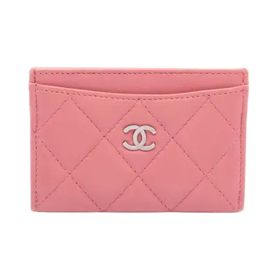 Pink Lambskin Card Case w/SHW