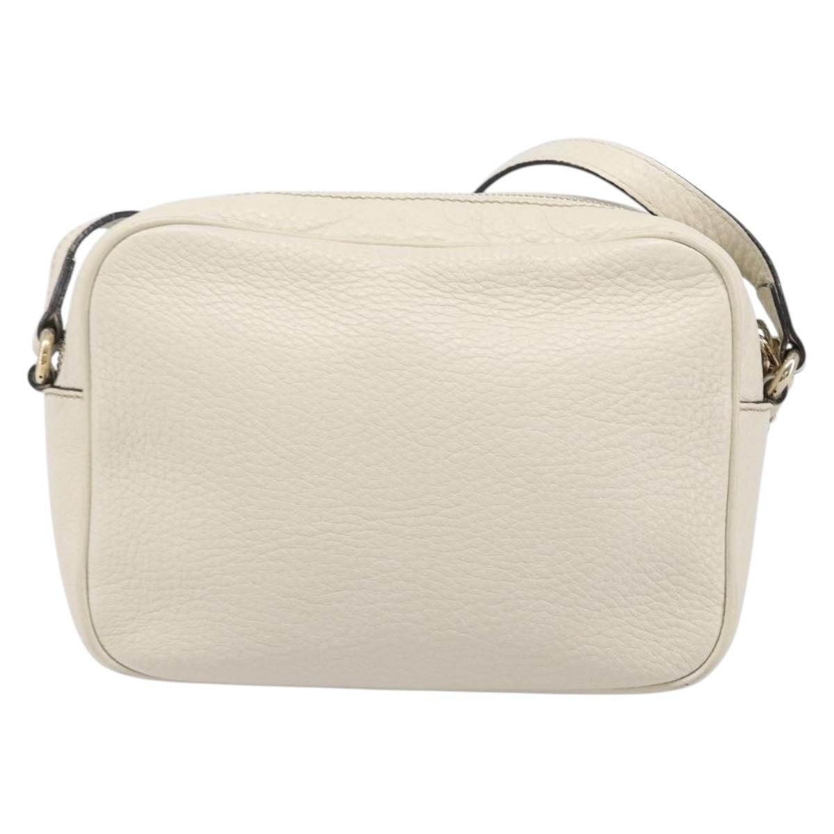 Soho Disco Leather White Gold 308364 Auth — view 2