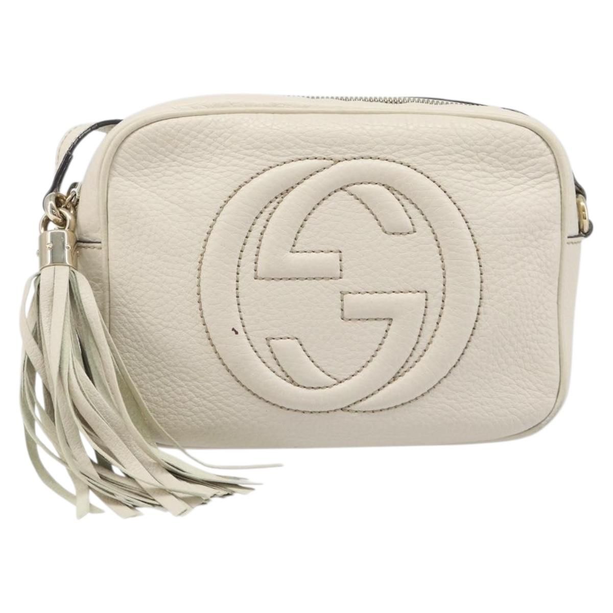 Soho Disco Leather White Gold 308364 Auth — view 13