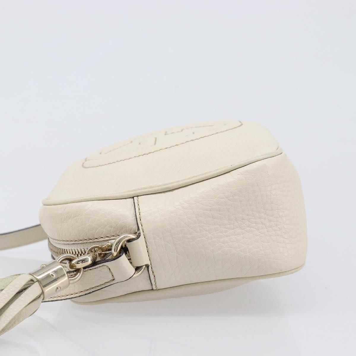 Soho Disco Leather White Gold 308364 Auth — view 4