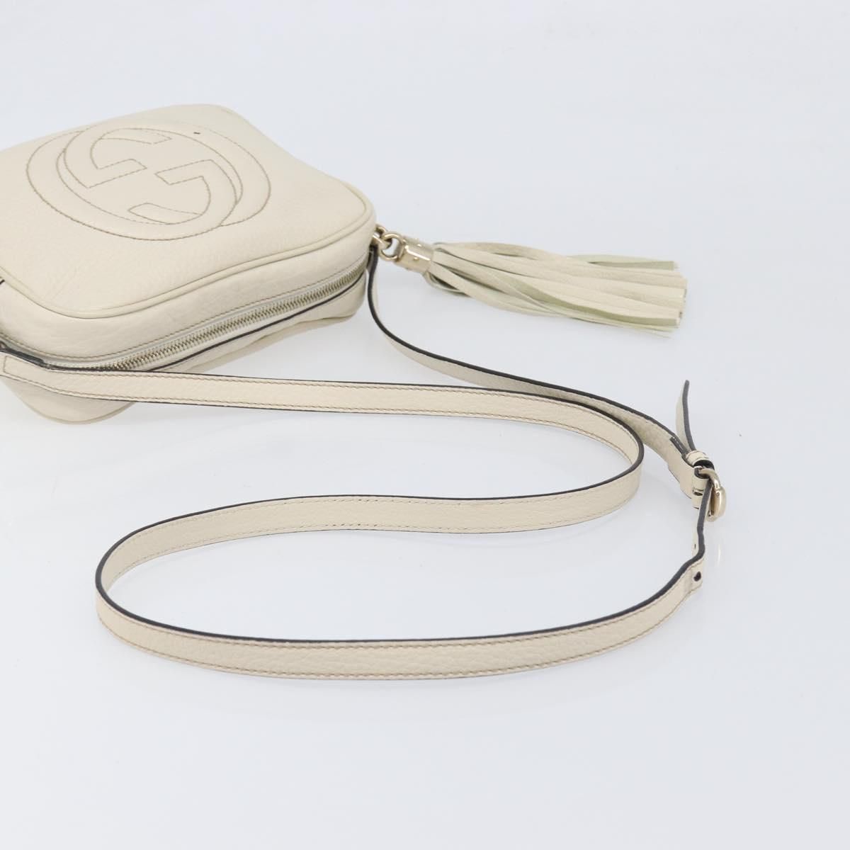 Soho Disco Leather White Gold 308364 Auth — view 7