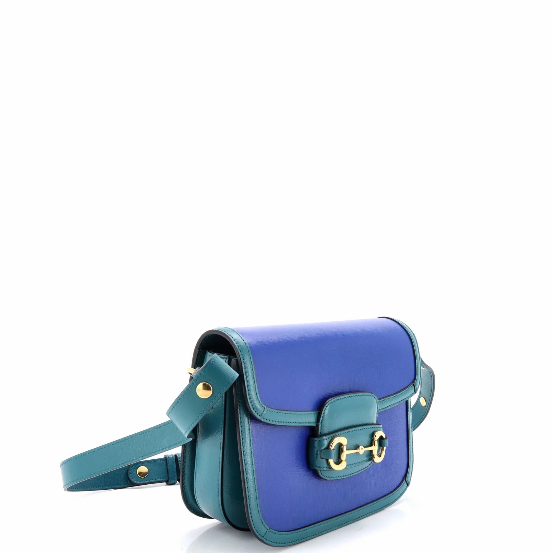 Azalea Calfskin Horsebit 1955 Shoulder Bag Imperial Blue Pavone — view 2