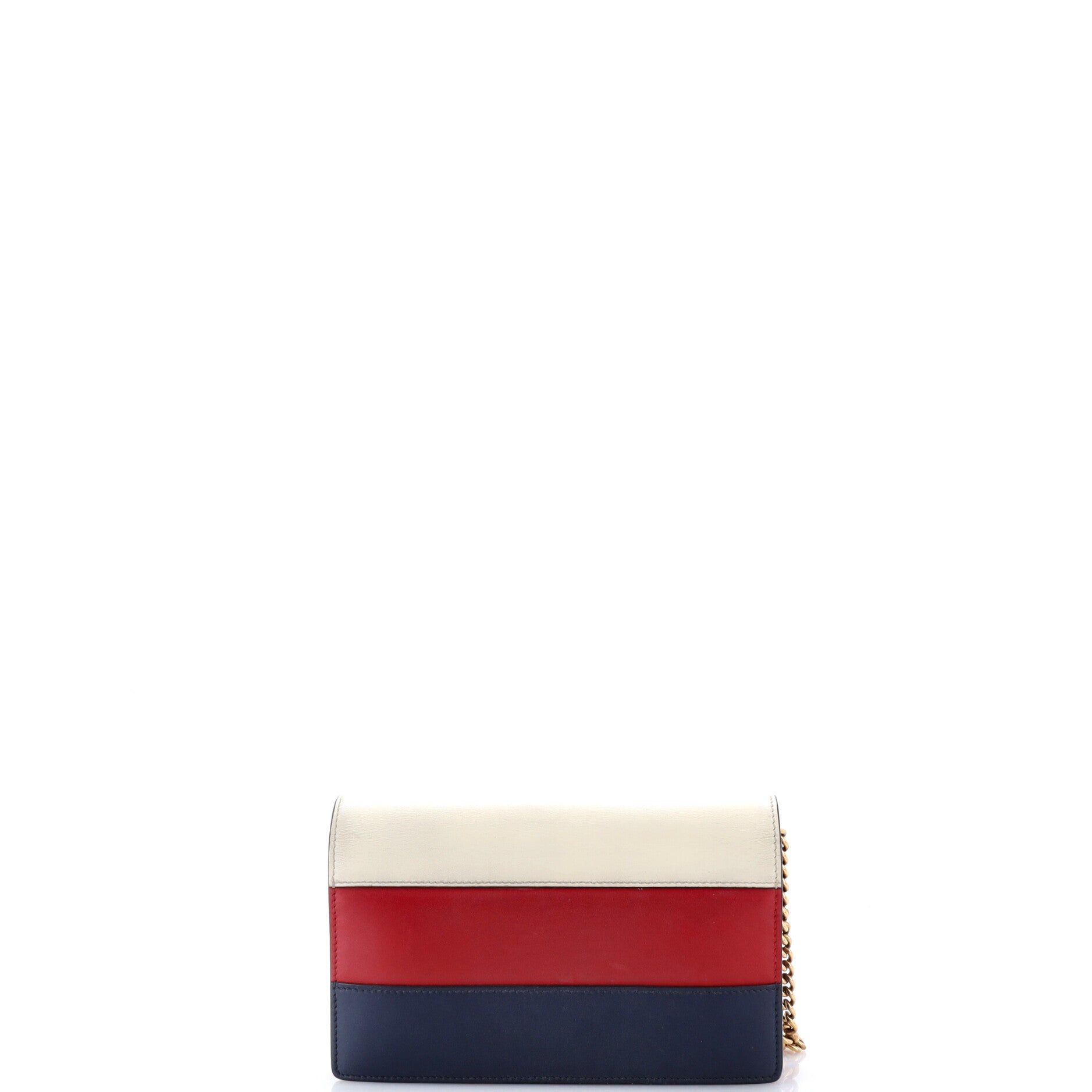 Calfskin Queen Margaret Chain Wallet Blue Agata Hibiscus Red Mystic White — view 3