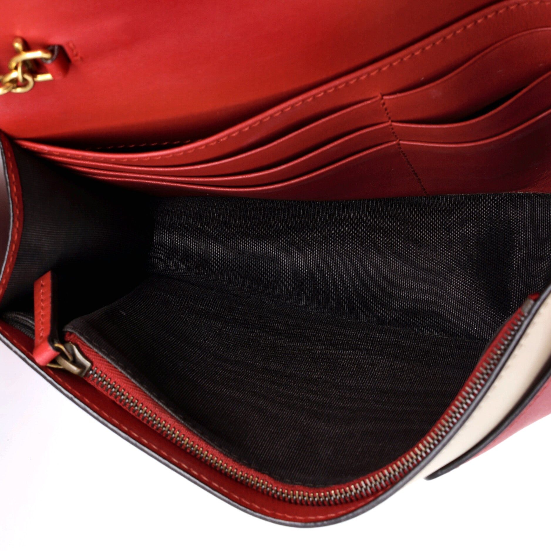 Calfskin Queen Margaret Chain Wallet Blue Agata Hibiscus Red Mystic White — view 5