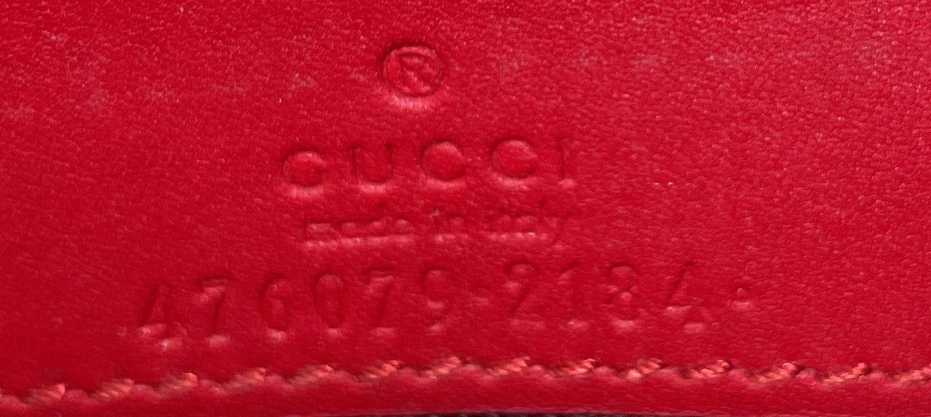 Calfskin Queen Margaret Chain Wallet Blue Agata Hibiscus Red Mystic White — view 7